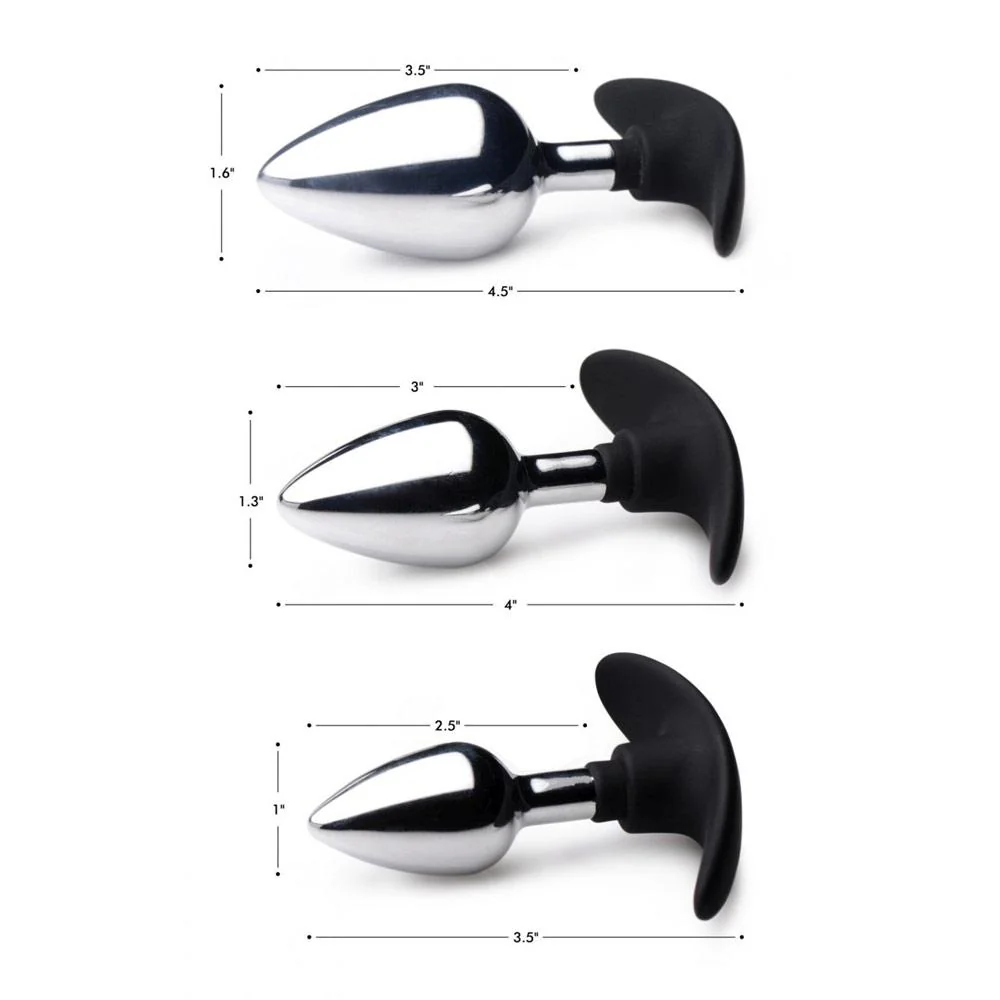 Dark Invader Metal and Silicone Anal Plug-Large - Image 5