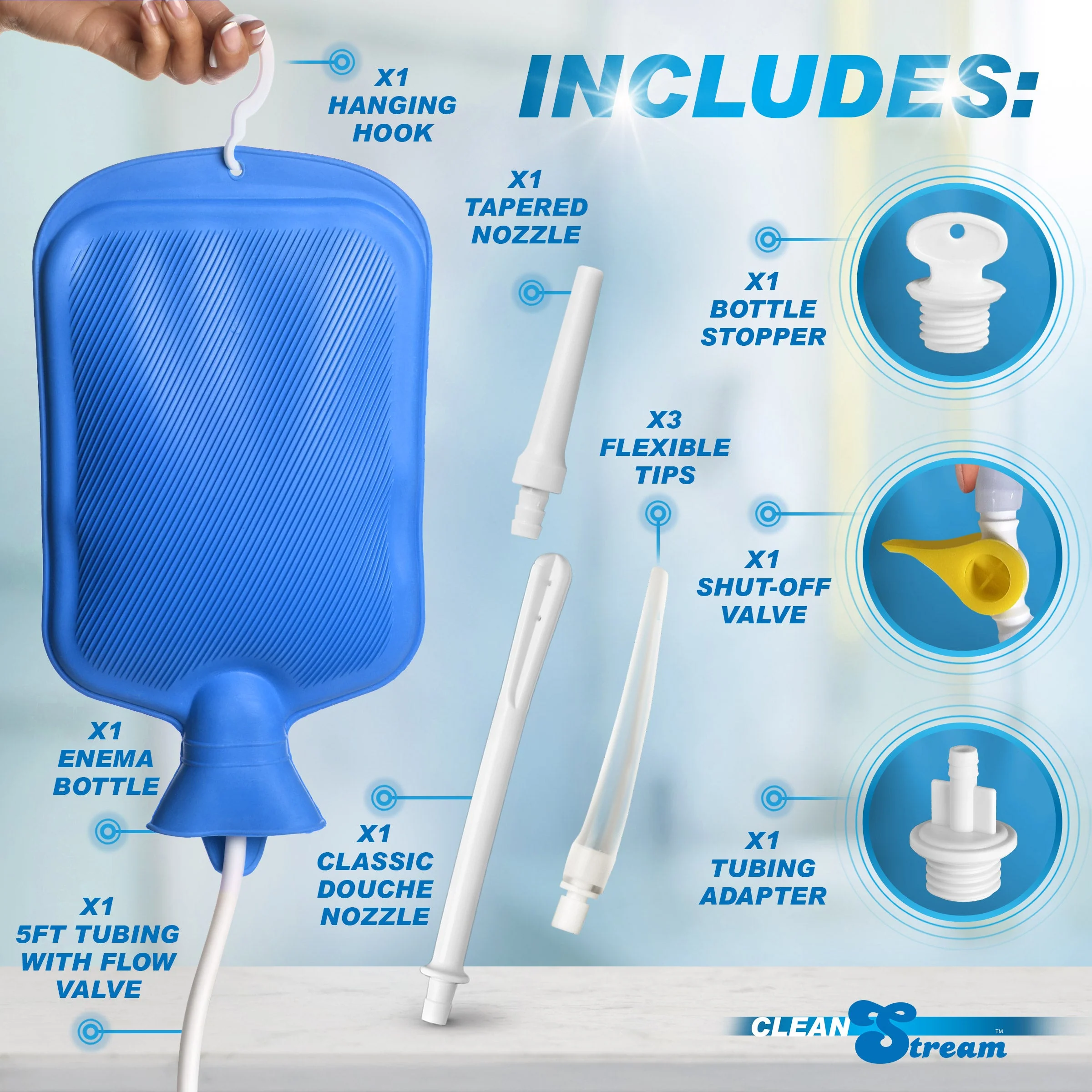 Deluxe Shower Enema Kit with 5 Tips - Image 8