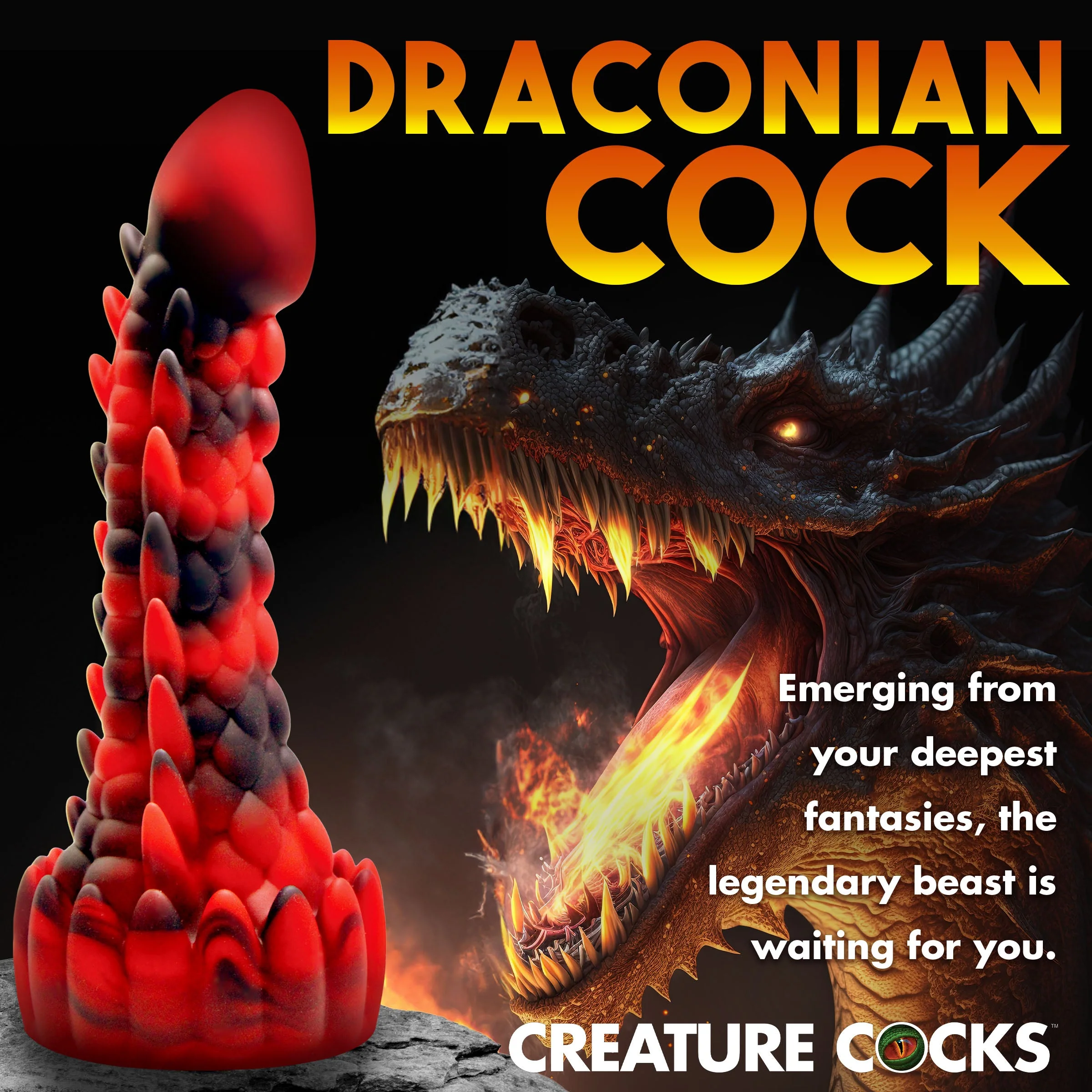 Demon Rising Scaly Dragon Silicone Dildo - Image 3