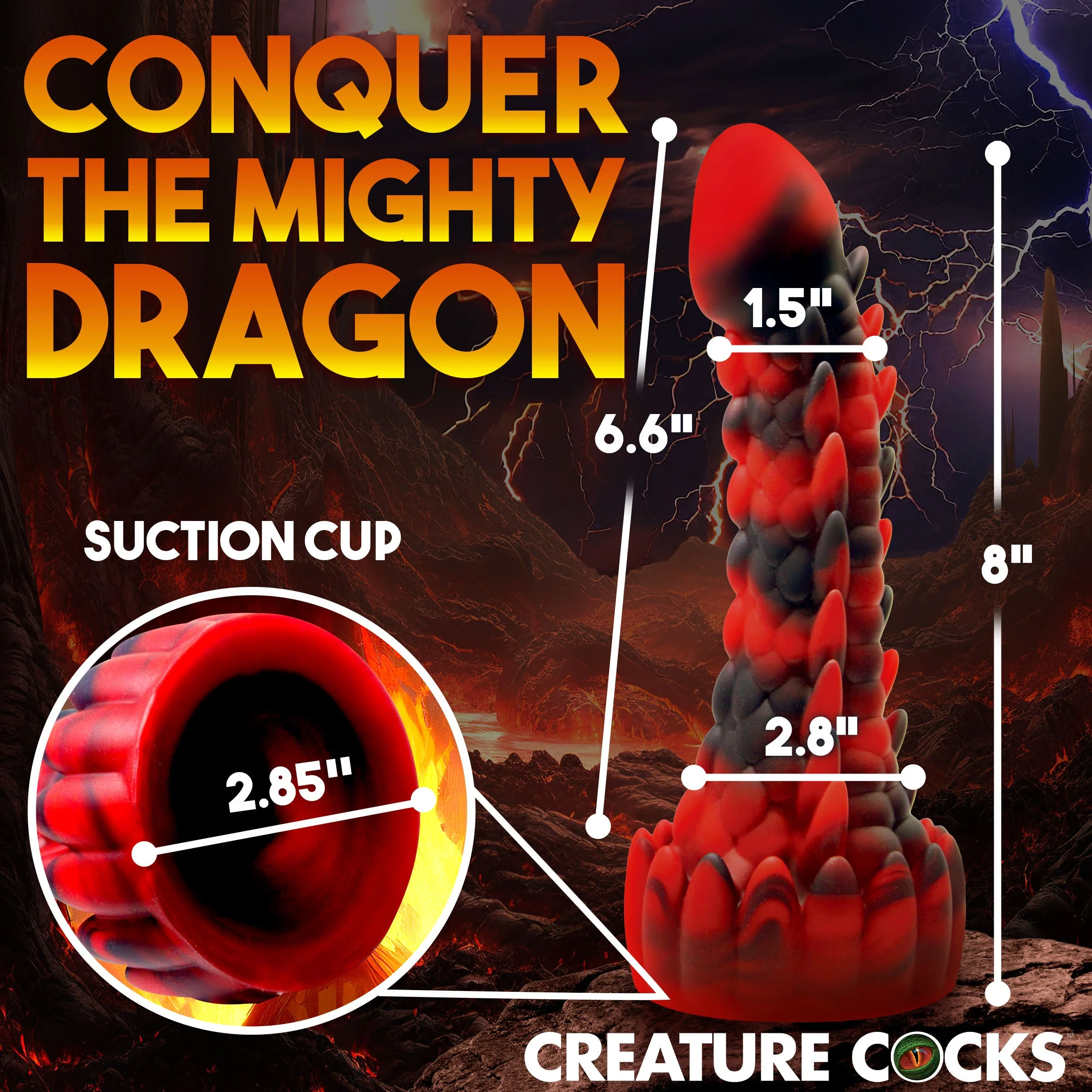 Demon Rising Scaly Dragon Silicone Dildo - Image 4