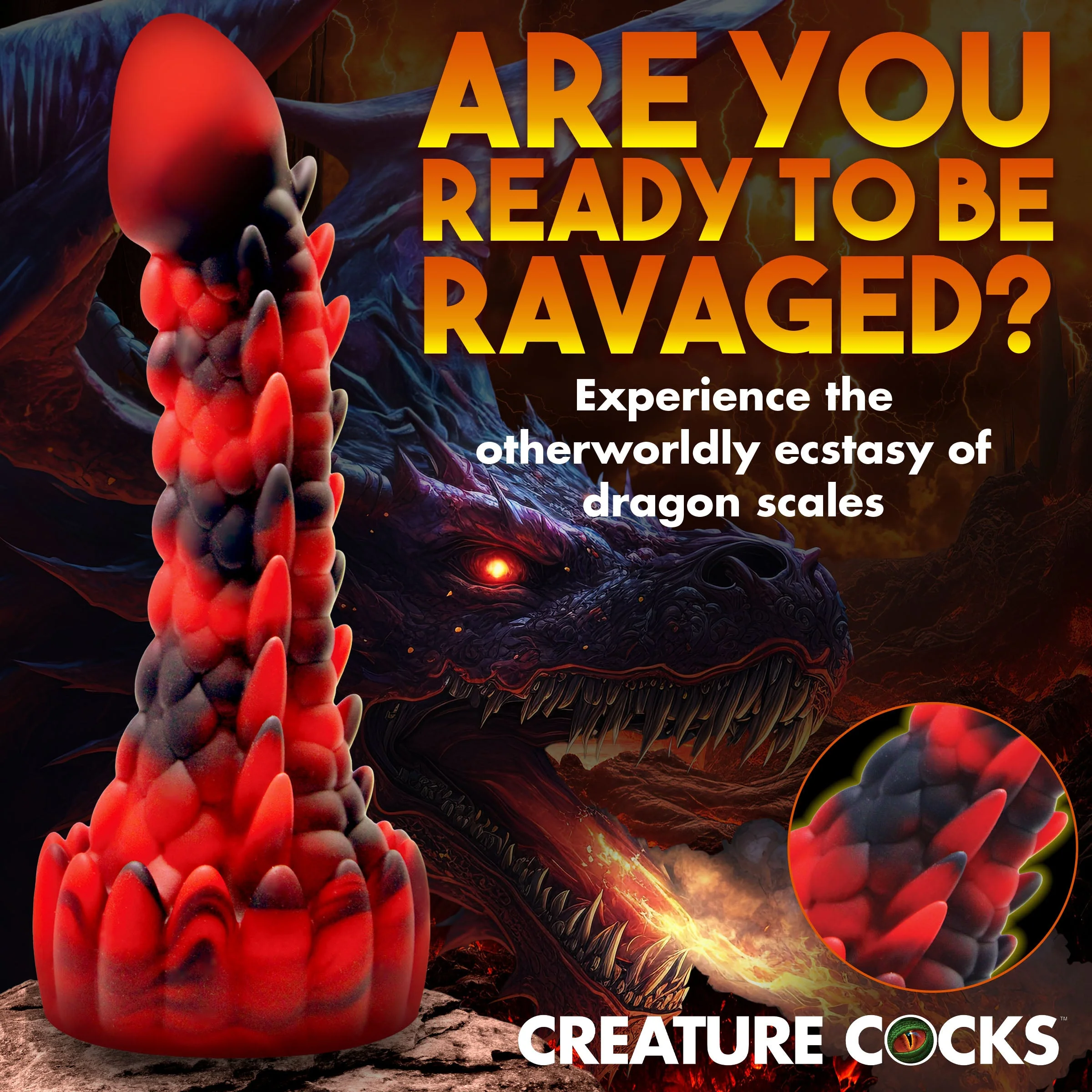 Demon Rising Scaly Dragon Silicone Dildo - Image 7