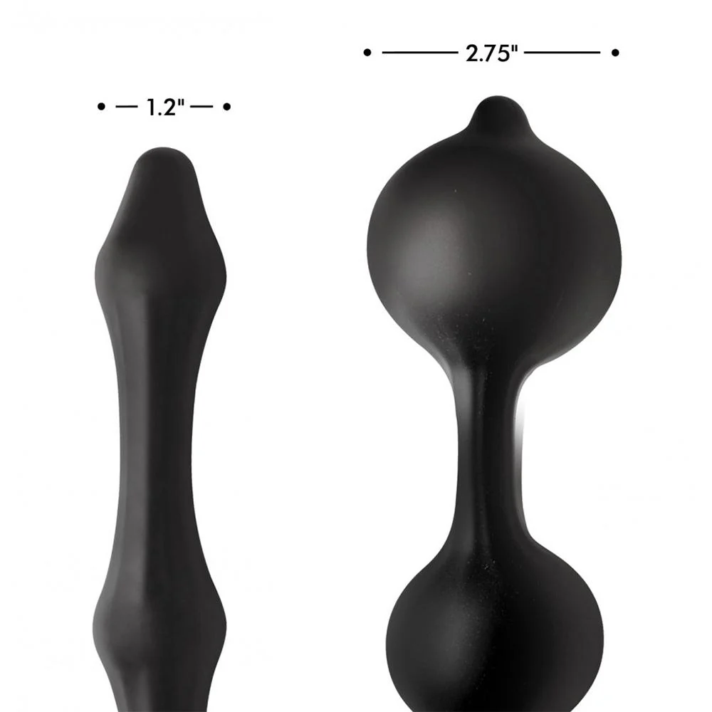 Devils Rattle Inflatable Silicone Anal Plug with Cock and Ball Ring - Image 4