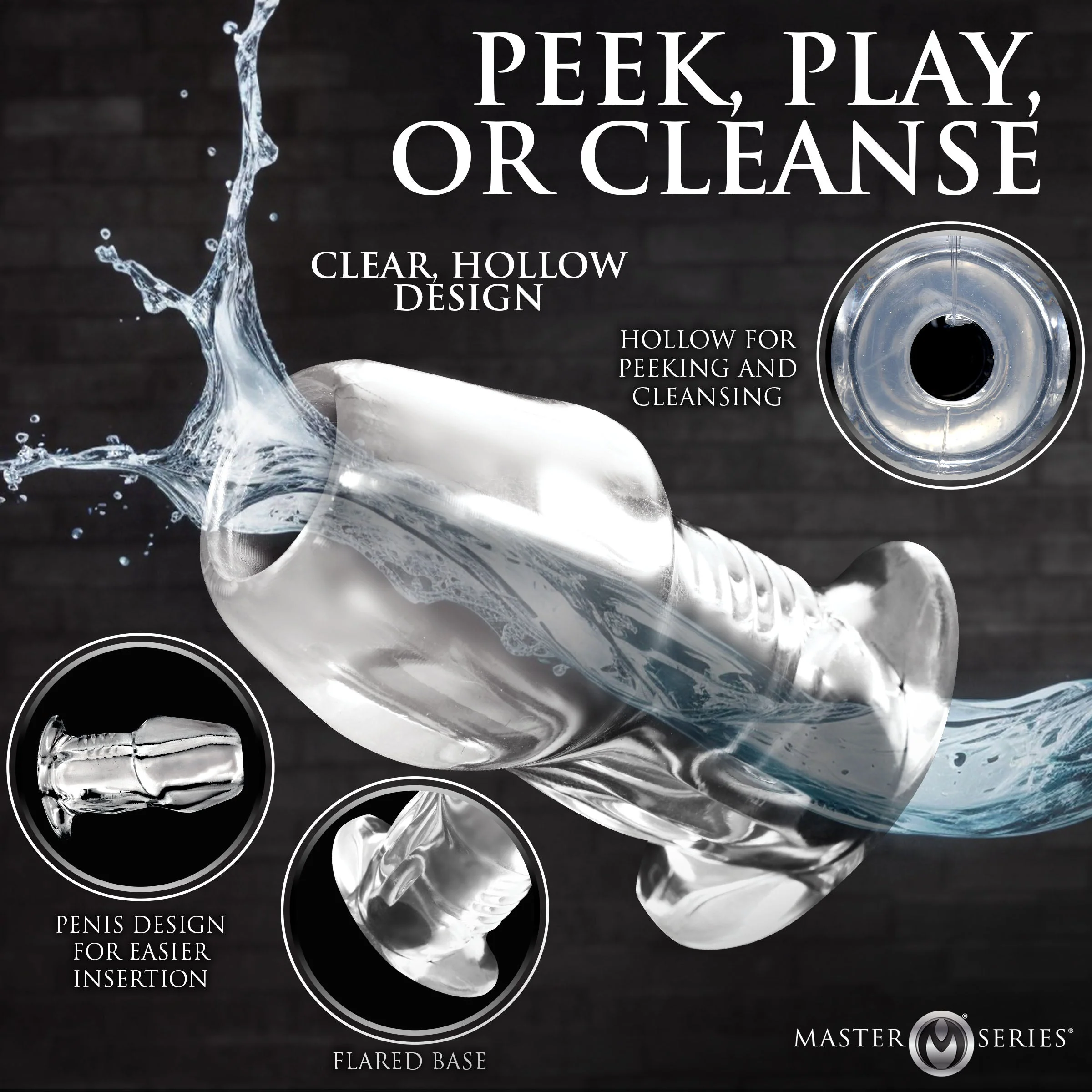 Dicked Clear Hollow Anal Plug - Image 3