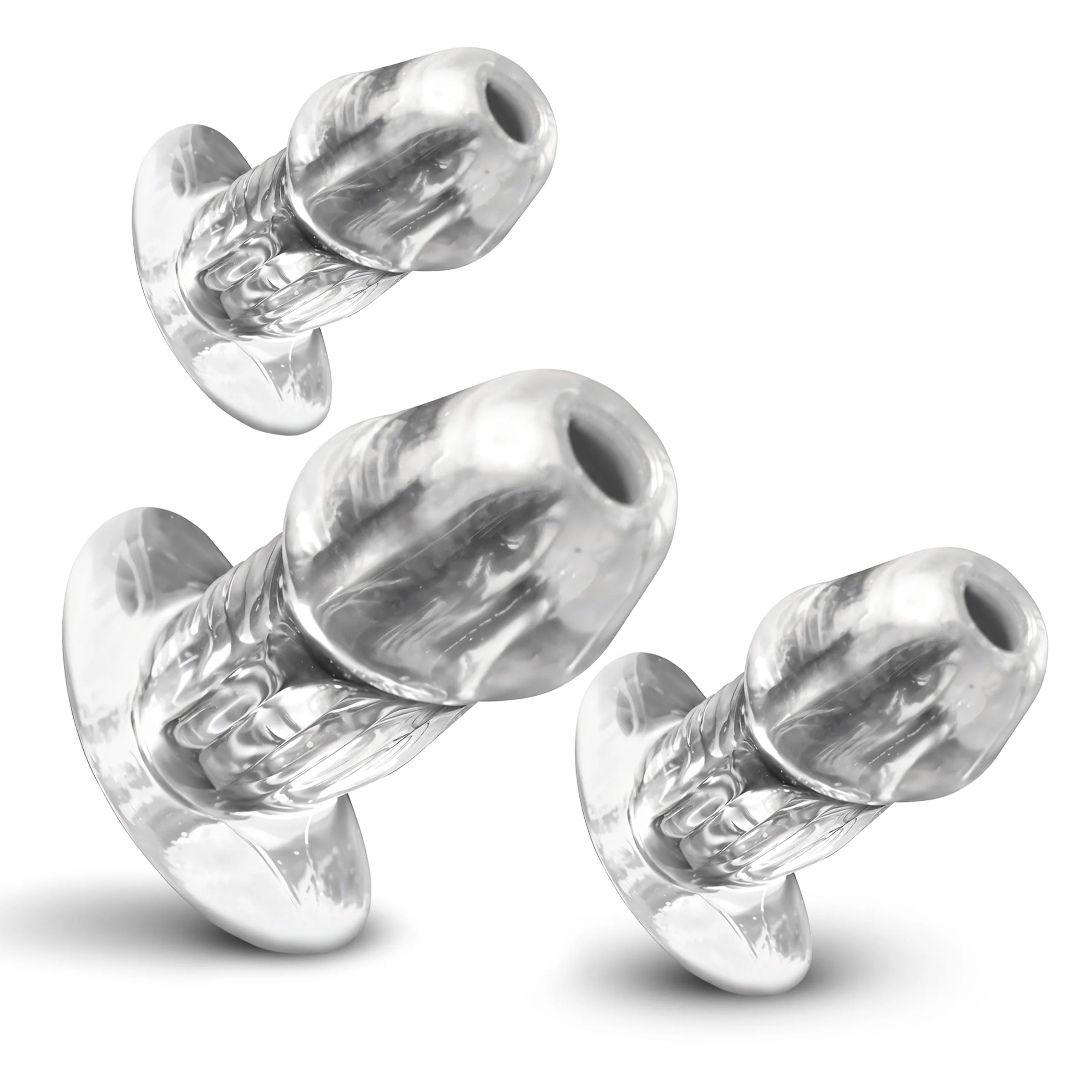Dicked Clear Hollow Anal Plug 3pc Set - Image 7