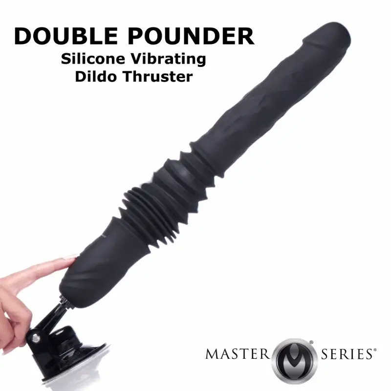 Double Pounder Silicone Vibrating Dildo Thruster - Image 2