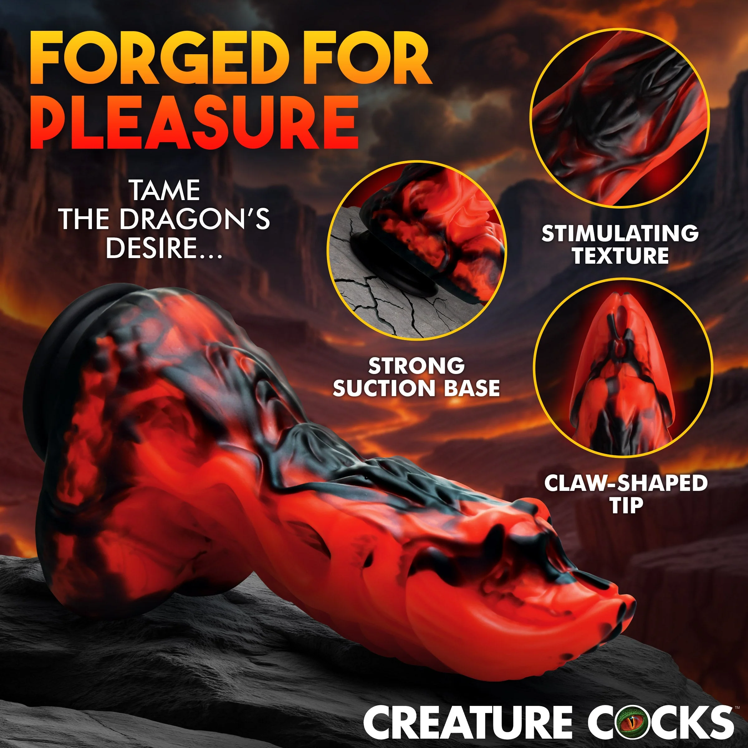 Dragon Thrust Thrusting & Vibrating Silicone Dildo - Image 4