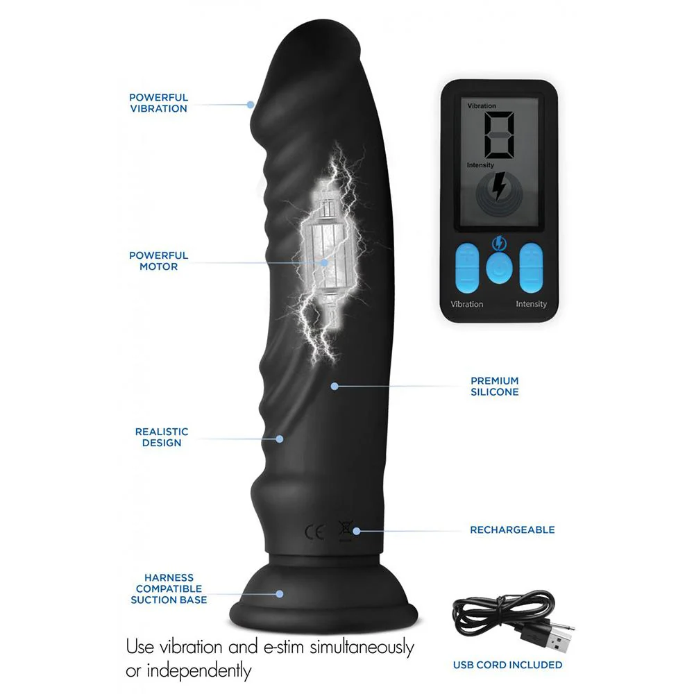 E-Stim Pro 5x Vibrating Dildo with Remote Control - Image 2