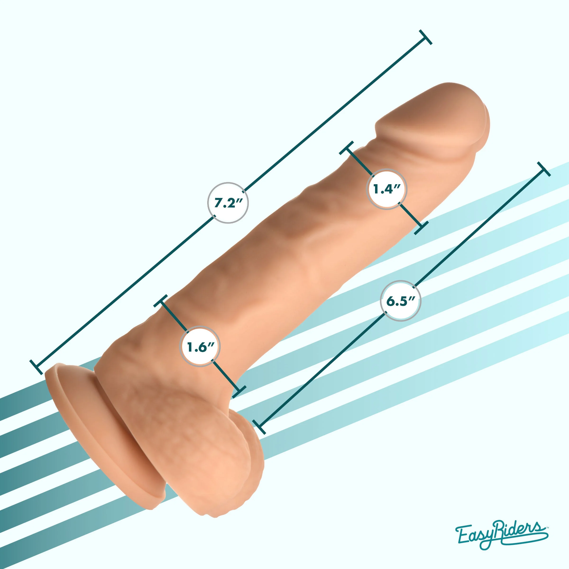 Easy Riders 7-inch Silicone Dildo with Balls - Image 5