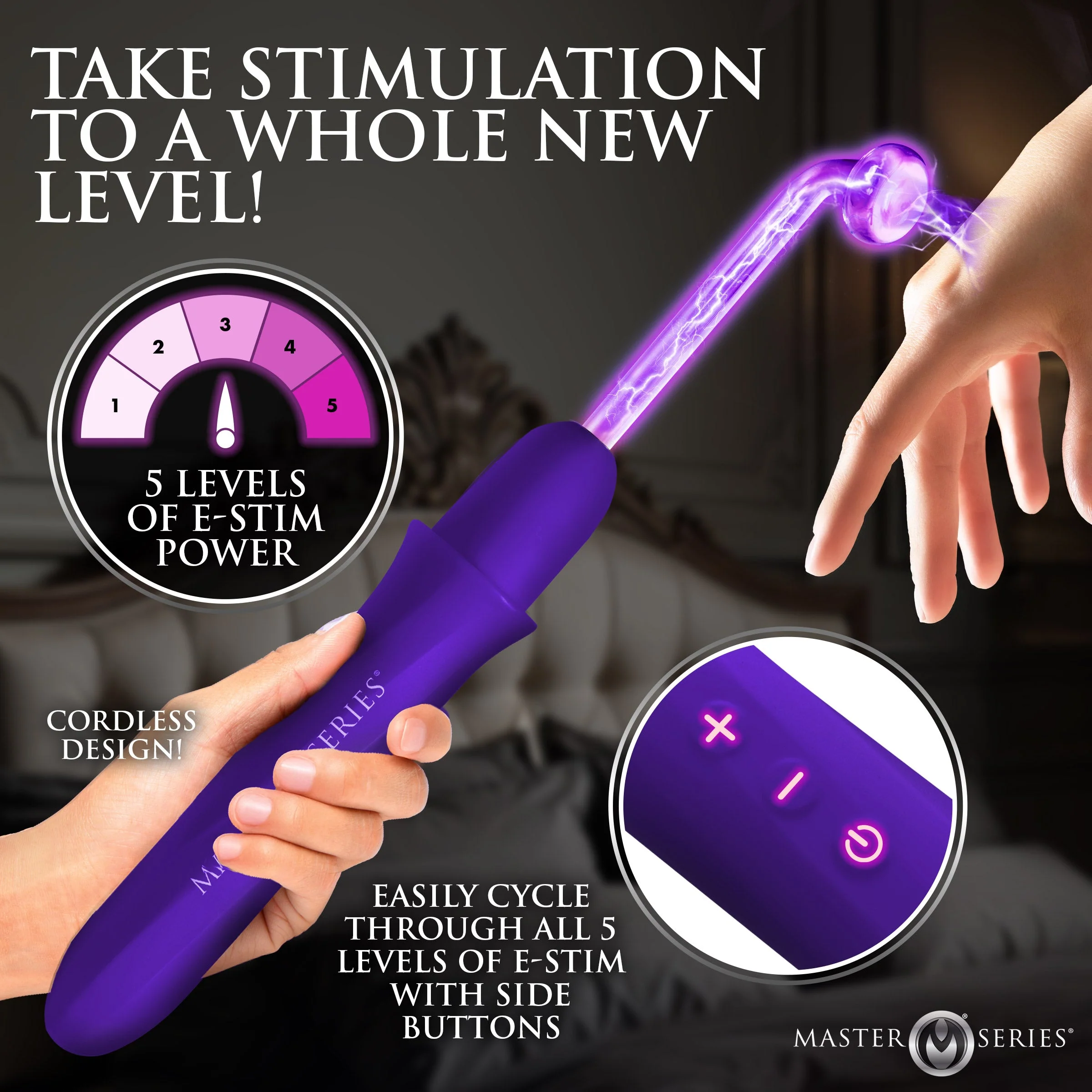 Elektrawand Rechargeable Violet Wand w/ Attachments - Image 3