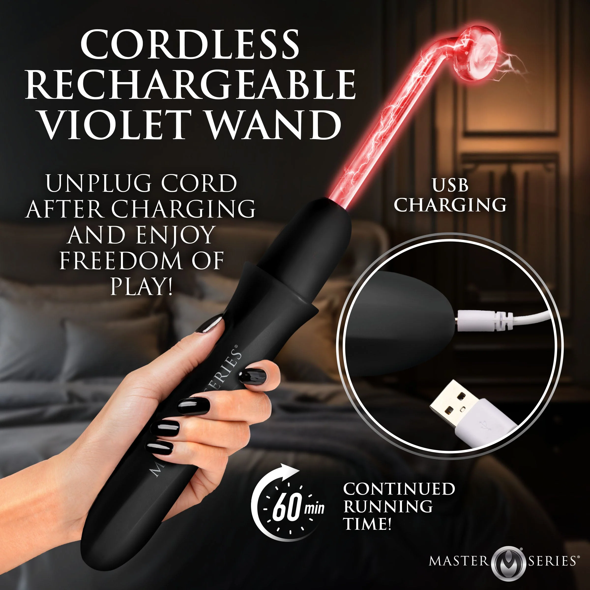 Elektrawand Rechargeable Violet Wand w/ Attachments - Image 4