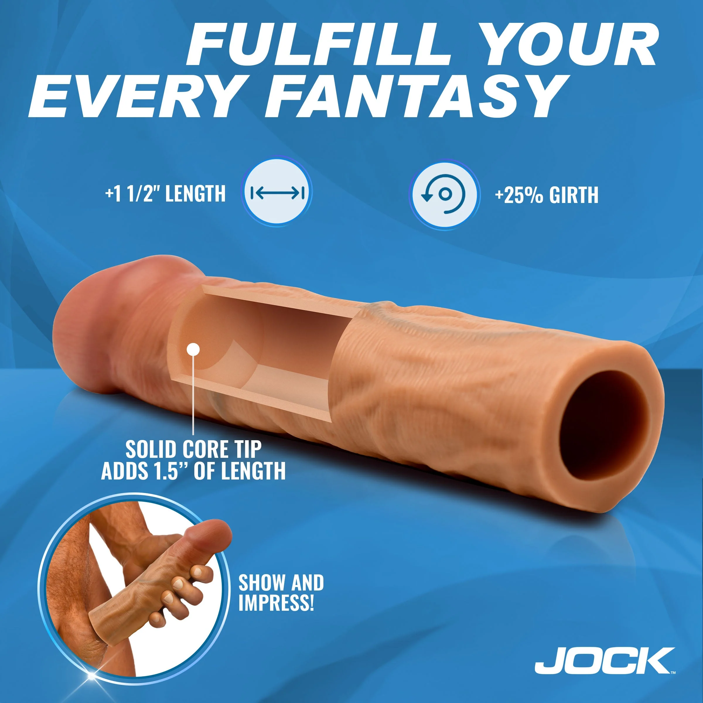 Enhancers 1.5" Realistic Penis Extension - Image 3