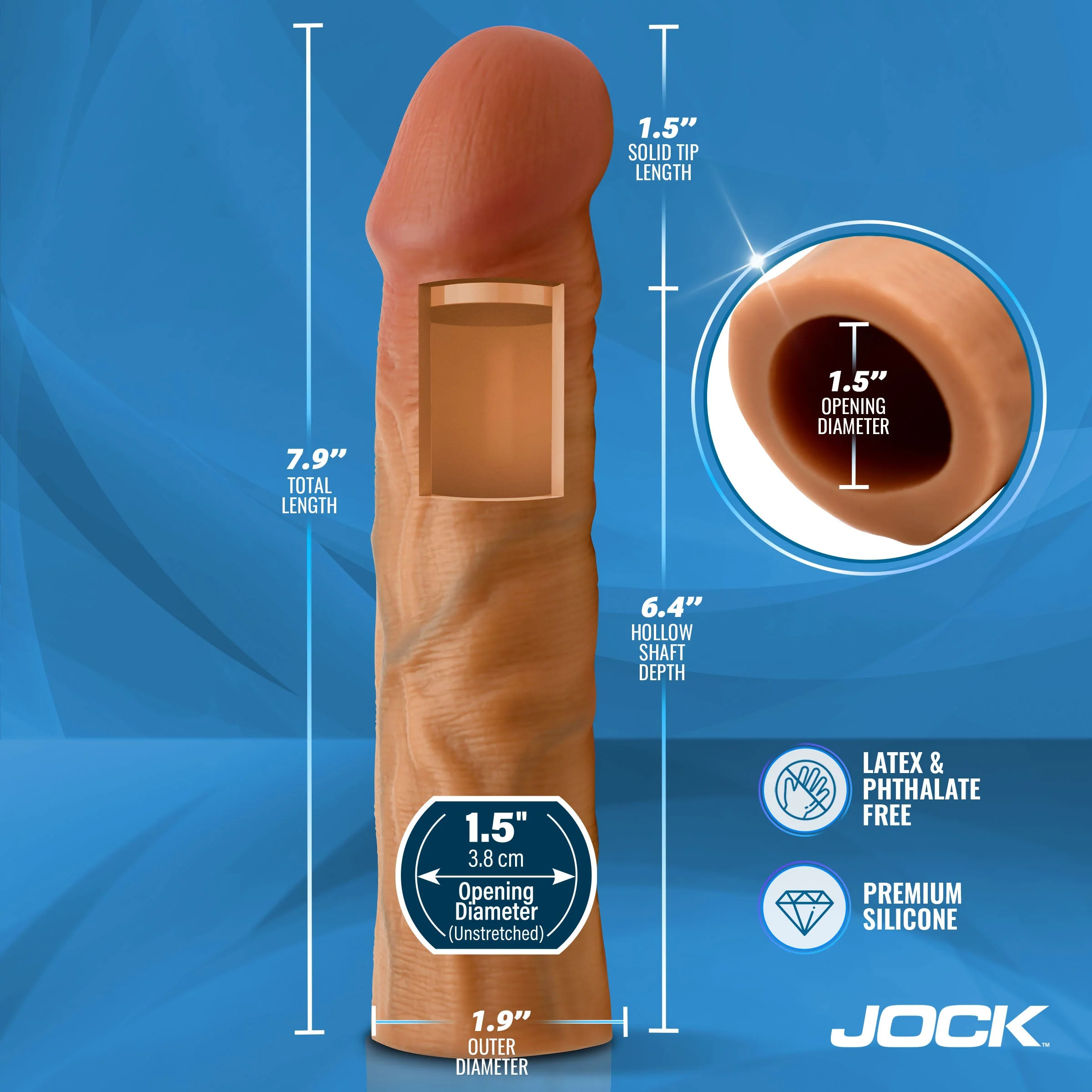 Enhancers 1.5" Realistic Penis Extension - Image 4