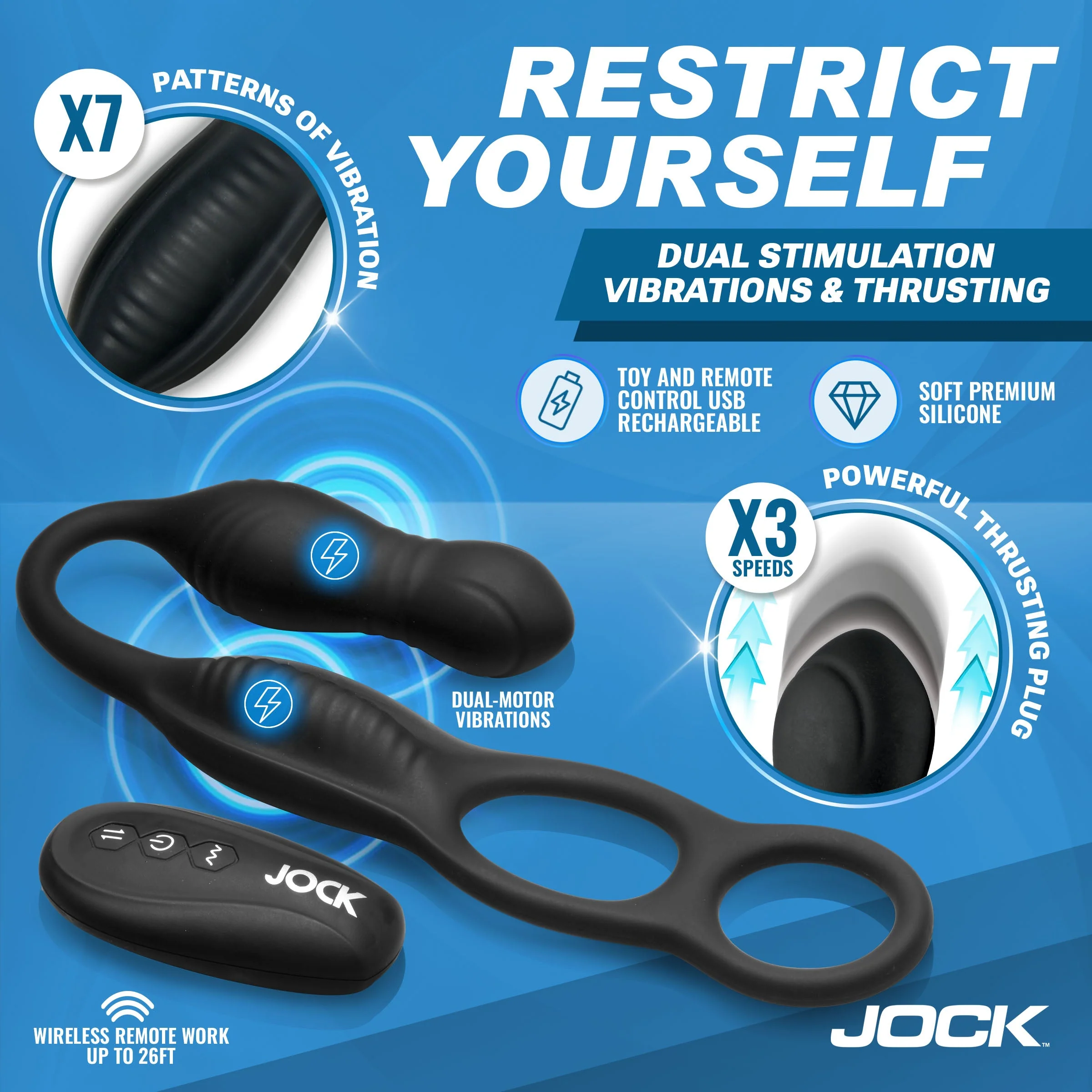 Enhancers Hyper Thrusting & Vibrating Anal Plug with Cock Ring - Image 3