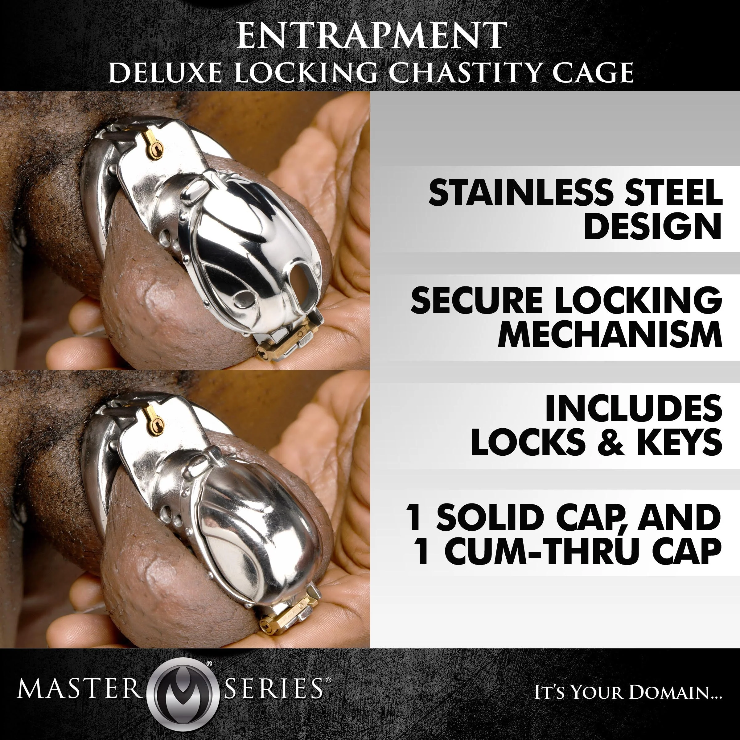 Entrapment Deluxe Locking Chastity Cage - Image 2