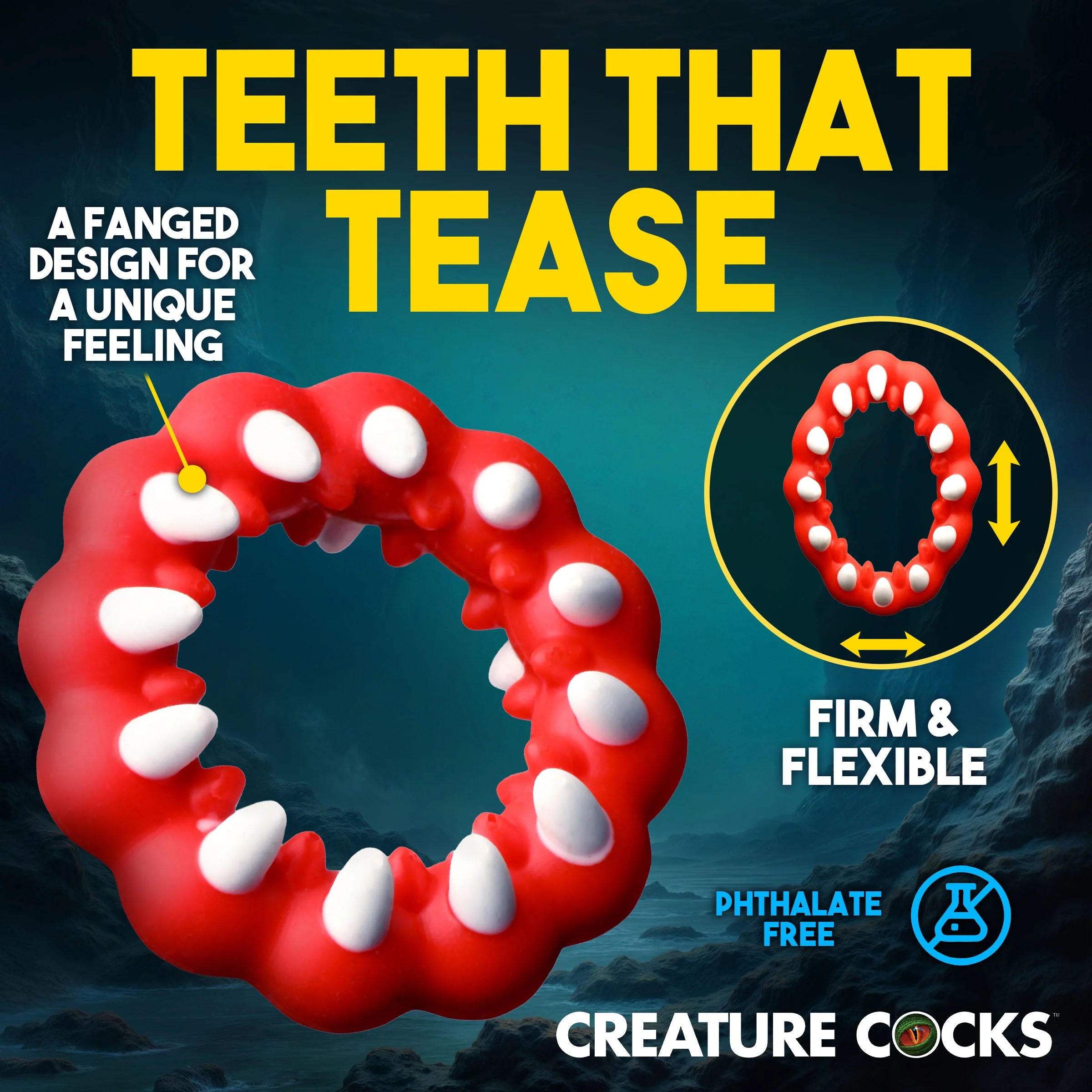 Fangs Silicone Cock Ring - Image 4