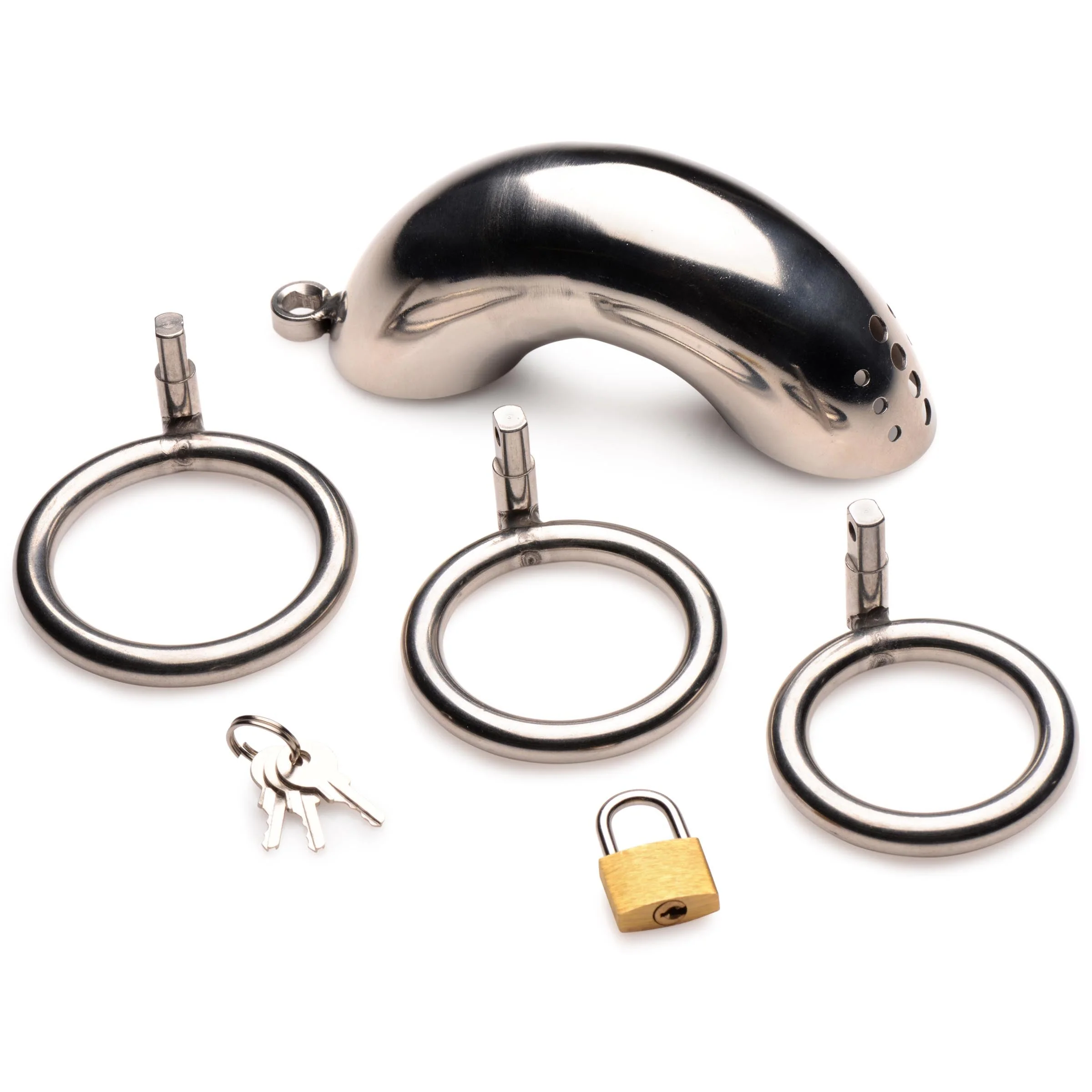 Forged Captor Locking Stainless Steel Chasity Cage - Image 5
