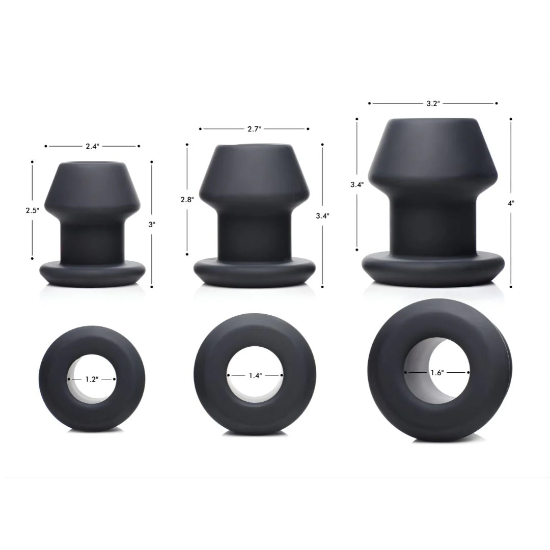 Gape-Grommets 3 Piece Hollow Silicone Anal Dilator Set - Image 4