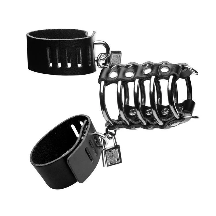 Maximum Submission Gates of Hell Locking Leather and Steel Cage - Image 3