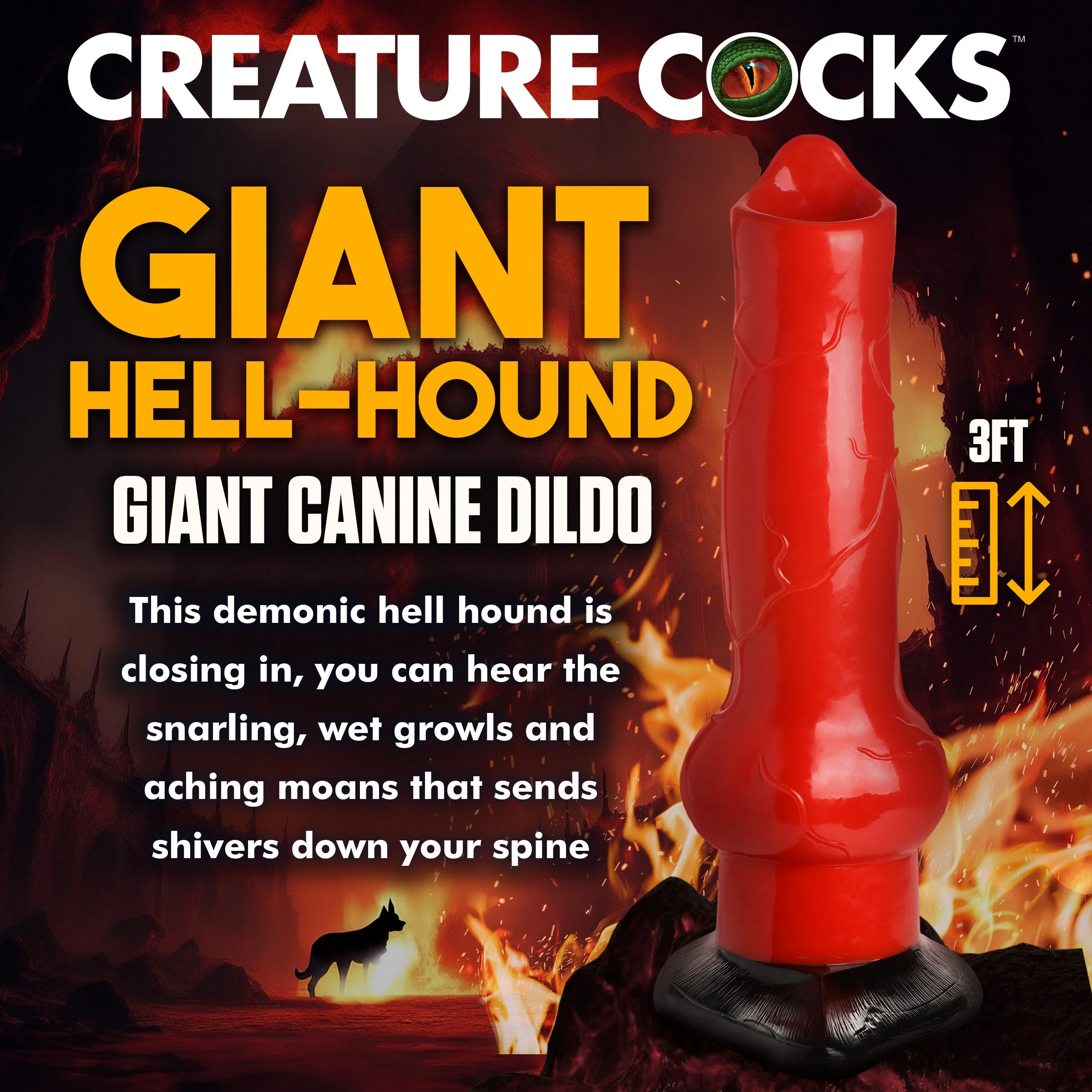 Giant Hell-Hound Canine 3ft Dildo - Image 2