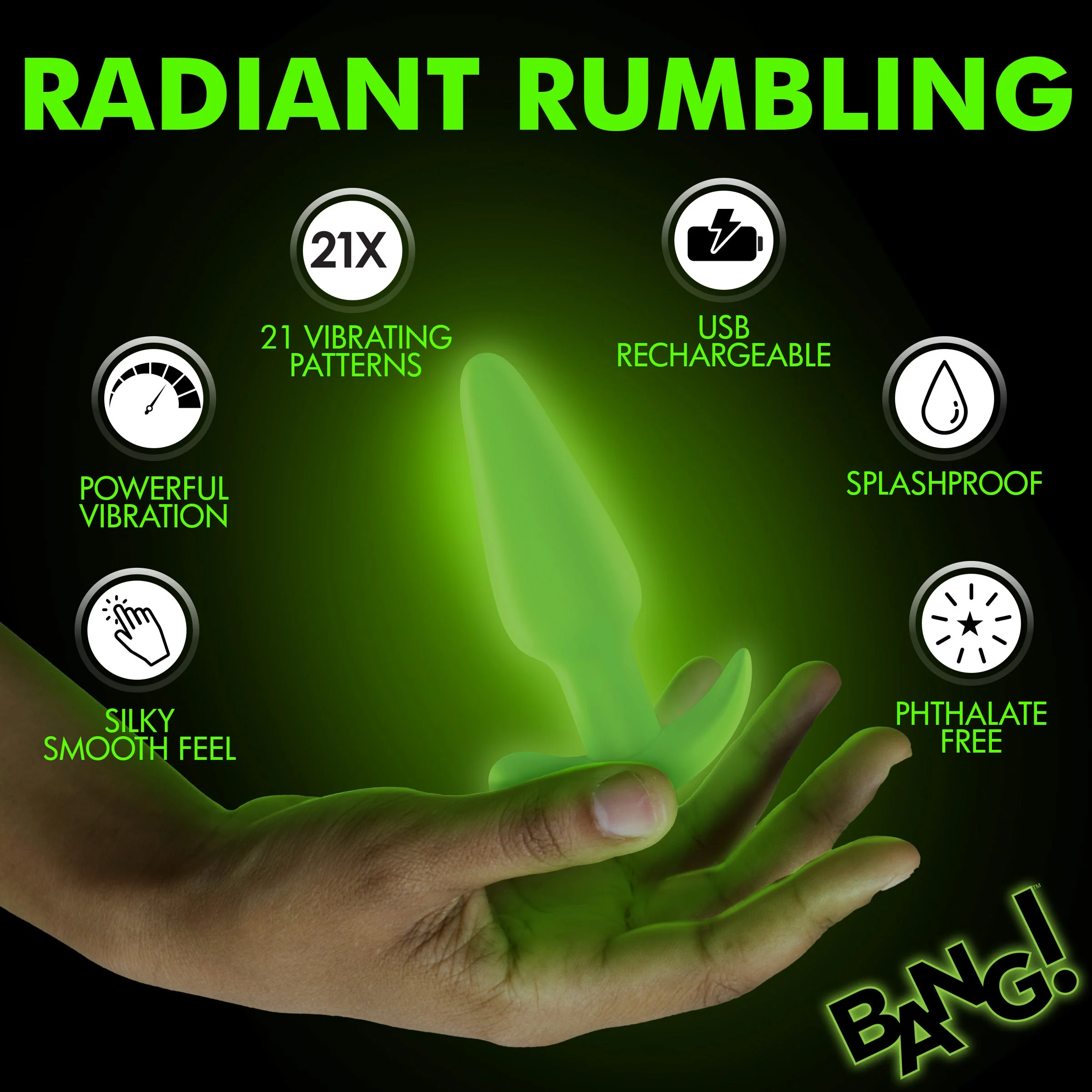 Glow-in-the-Dark Silicone Butt Plug - Image 5
