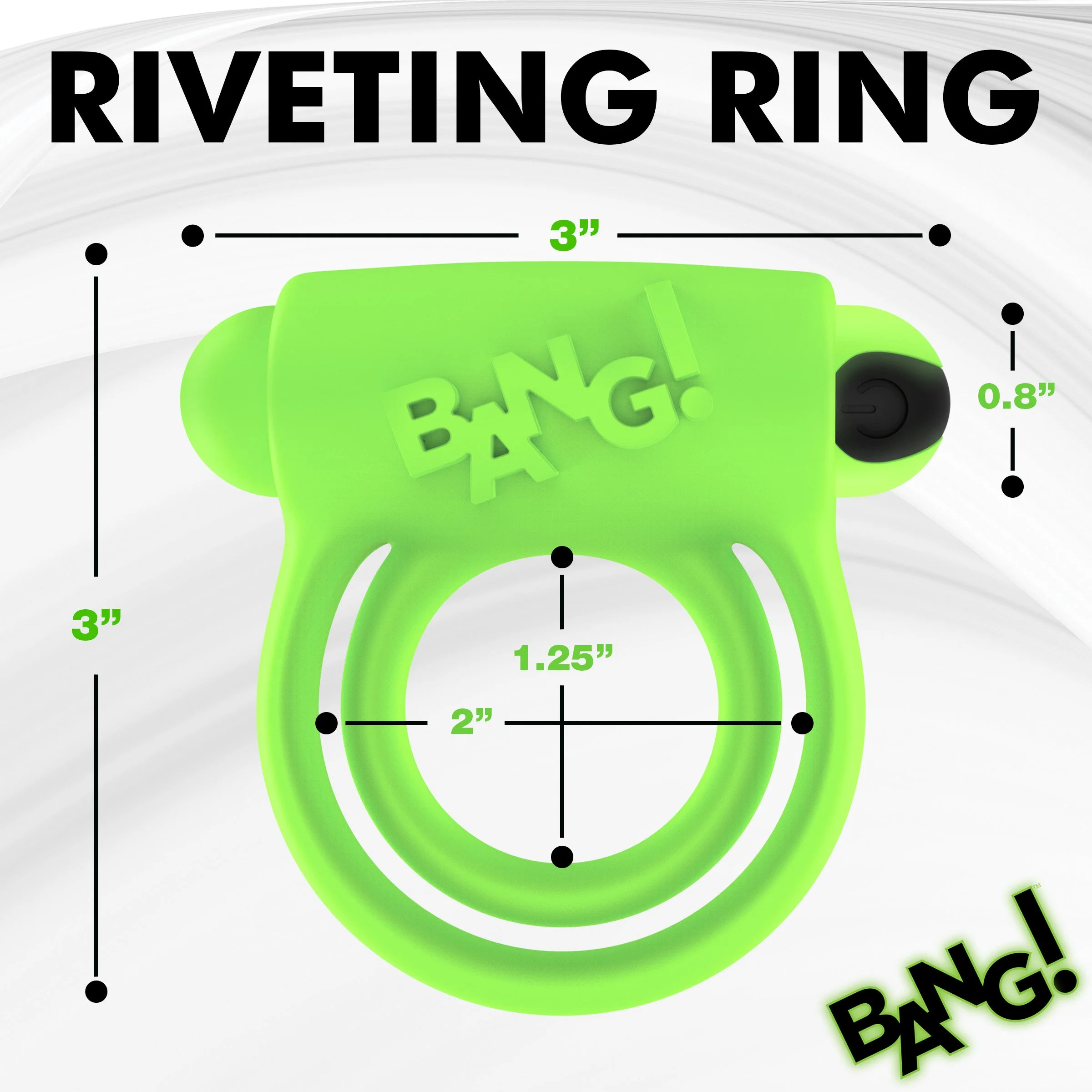 Glow-in-the-Dark Silicone Vibrating Cock Ring - Image 3