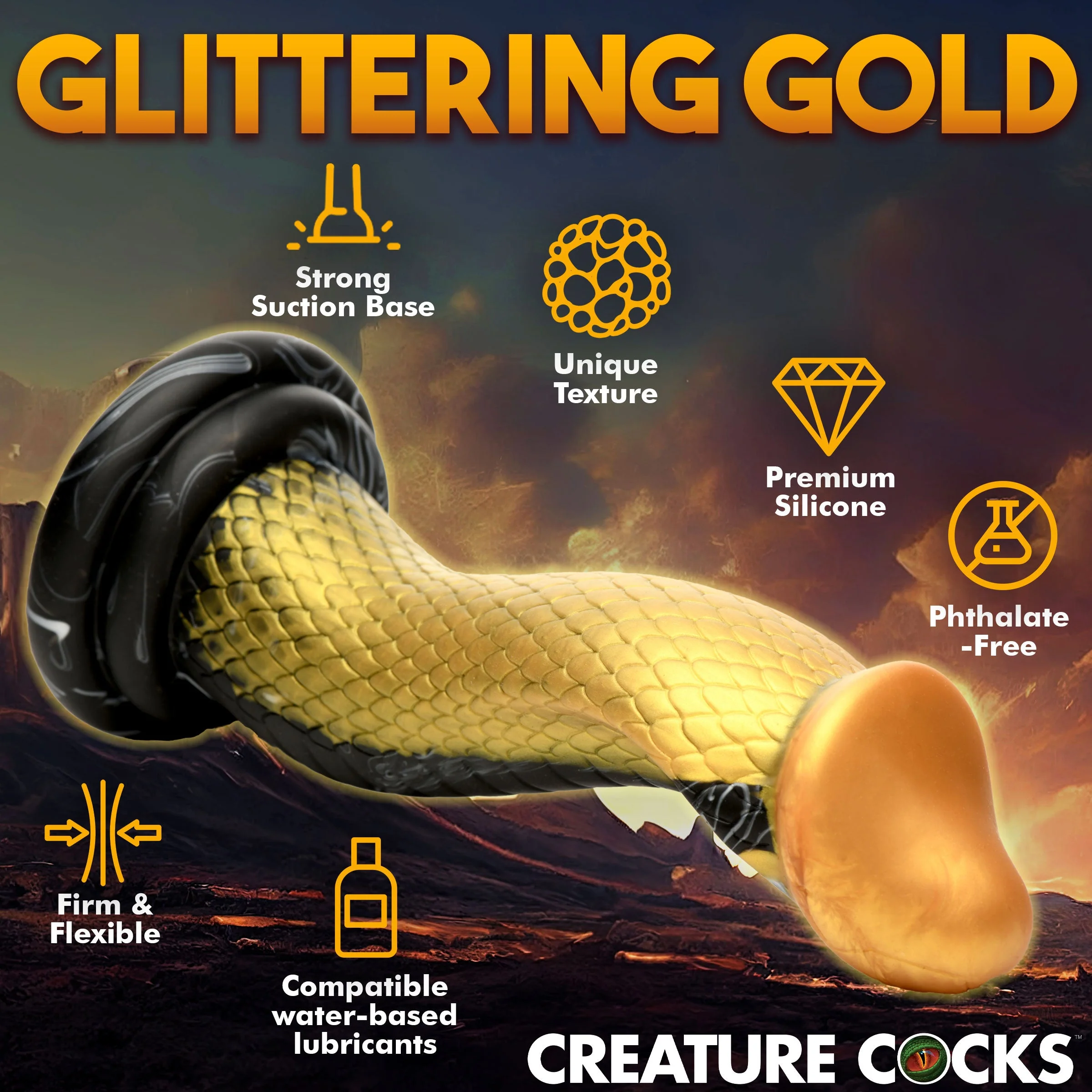 Golden Mamba Silicone Dildo - Image 5