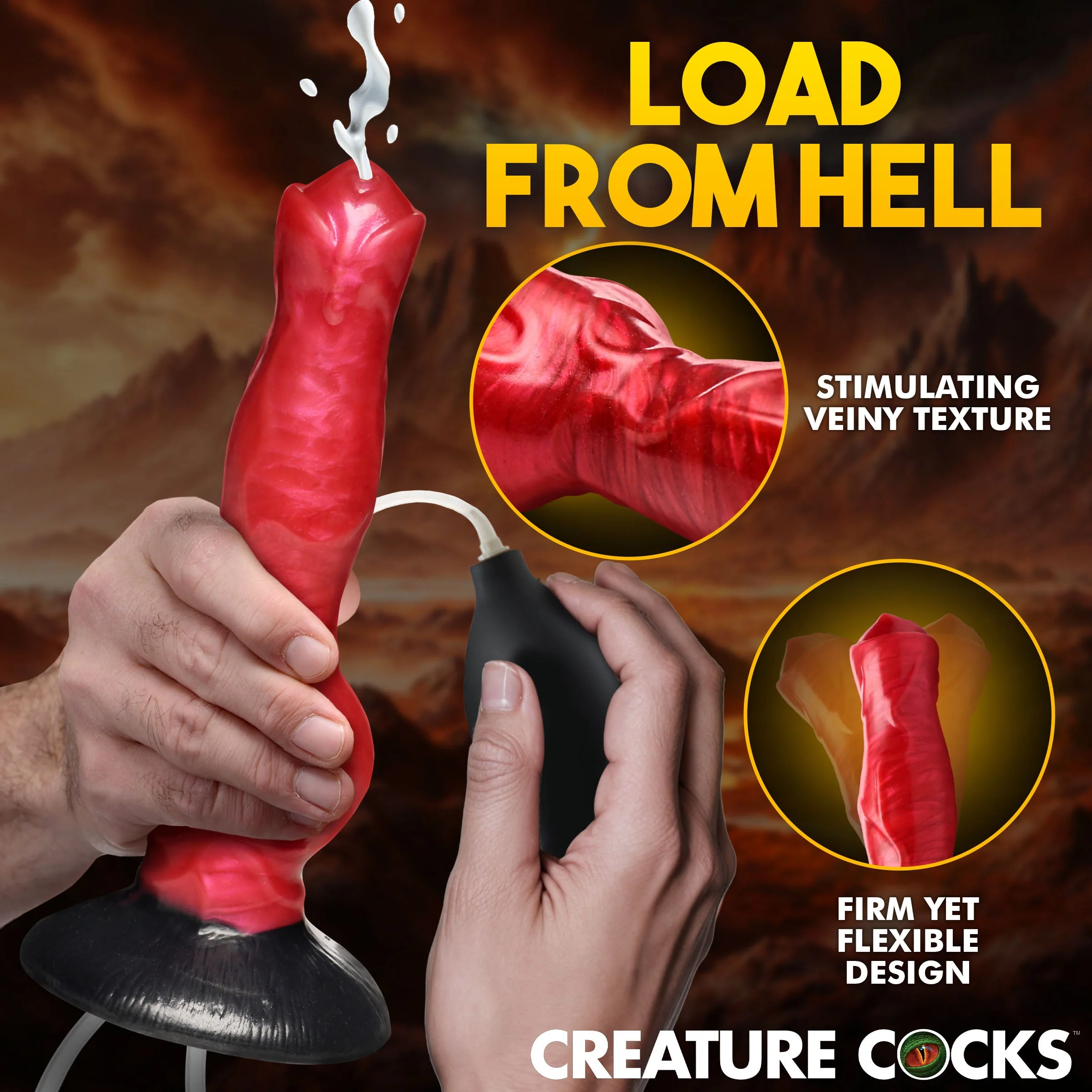 Hell Hound Squirting Silicone Dildo - Image 3