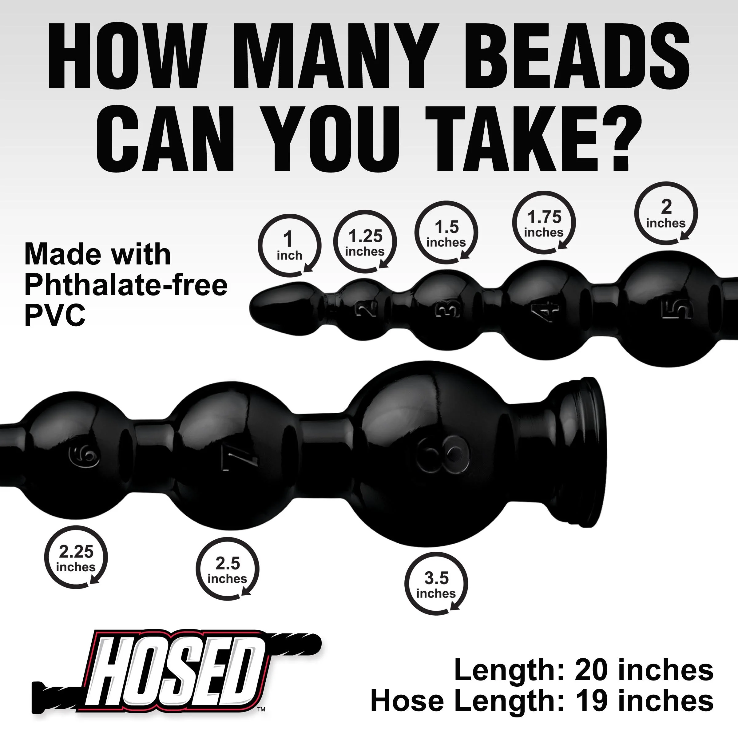 Hosed 19" Graduated Beaded Anal Snake - Image 4
