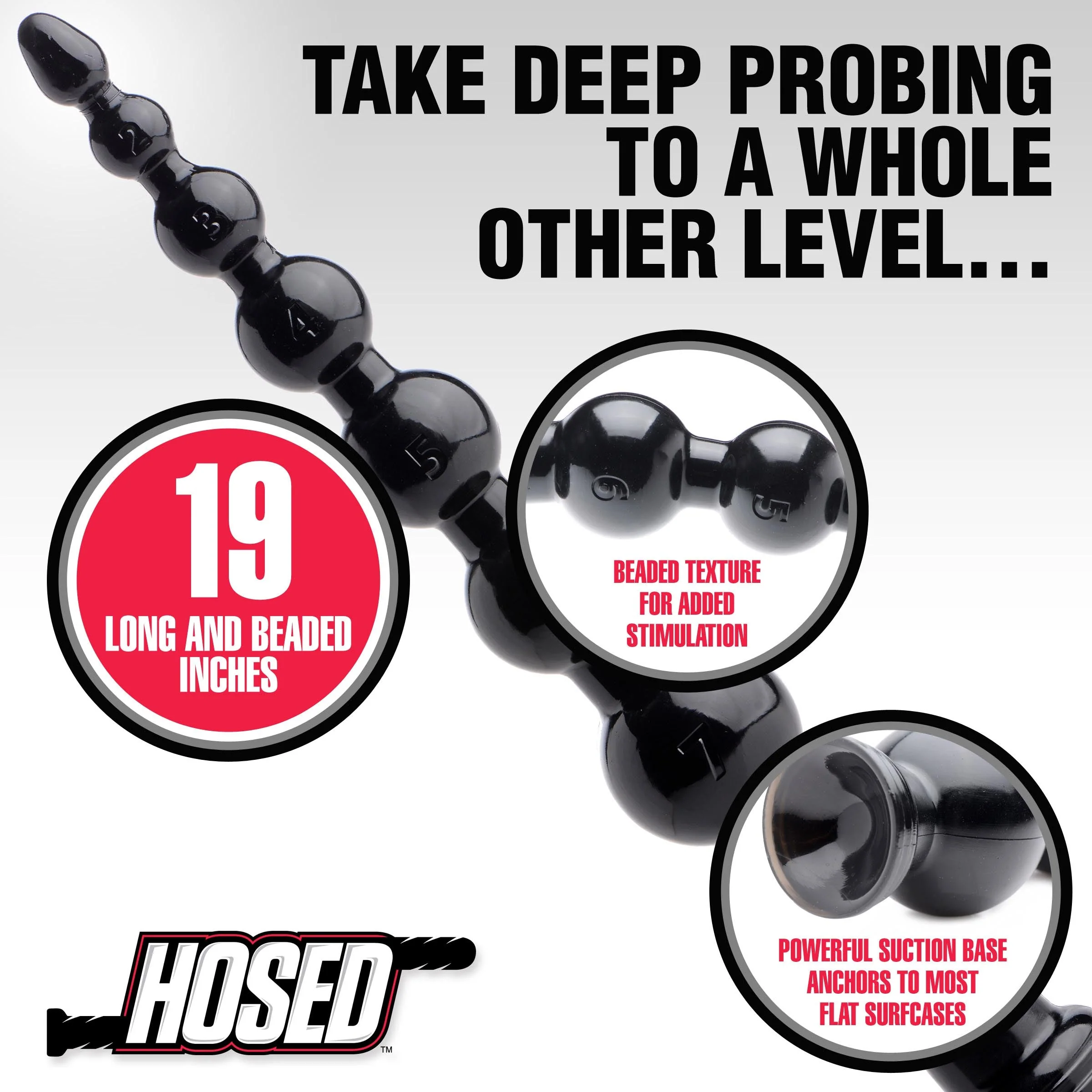 Hosed 19" Graduated Beaded Anal Snake - Image 5