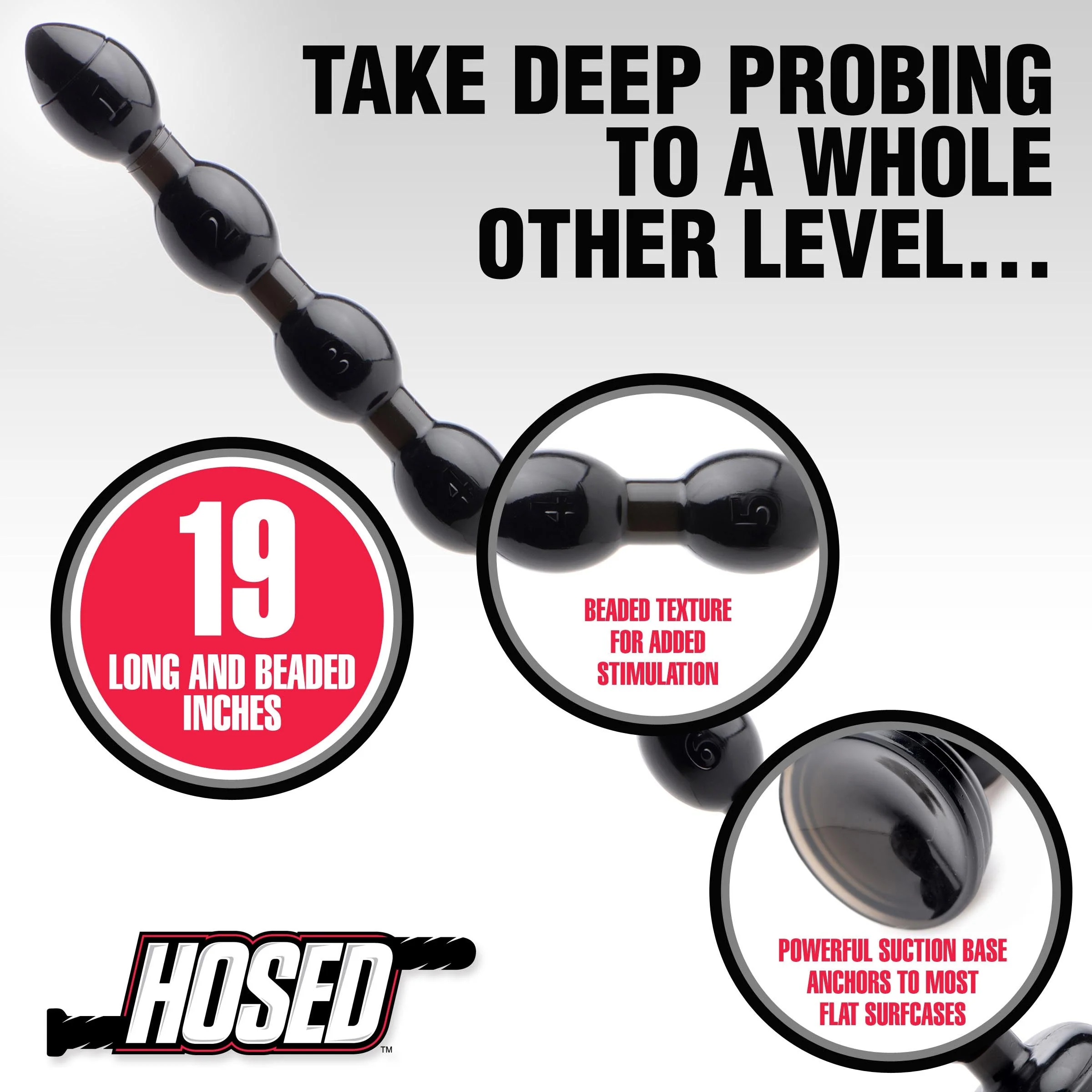 Hosed 19 Inch Beaded Anal Snake - Image 3