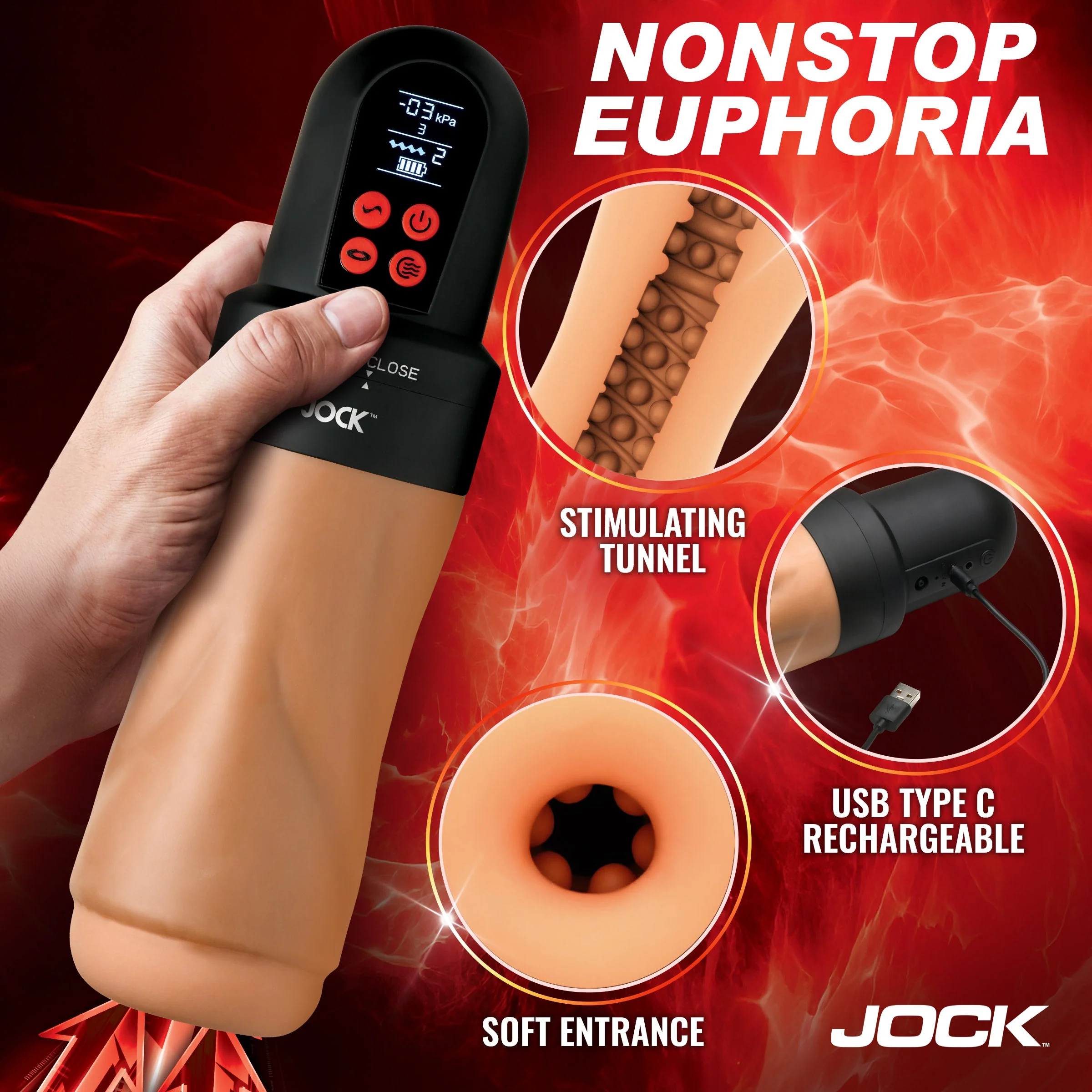 JOCK Advanced Mega Suck Sucking & Vibrating Masturbator - Image 2