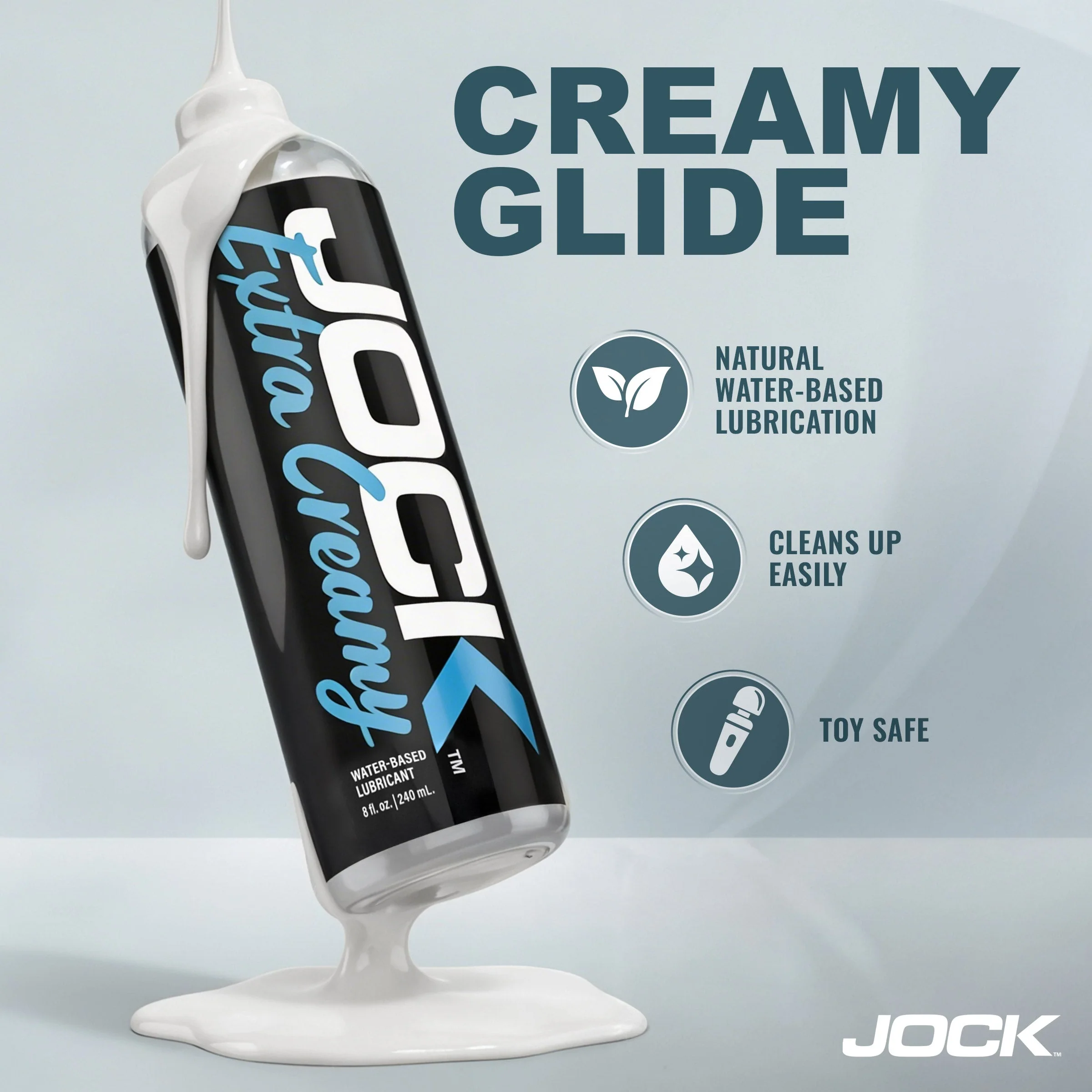 JOCK Extra Creamy Water Based Lubricant 8oz - Image 3
