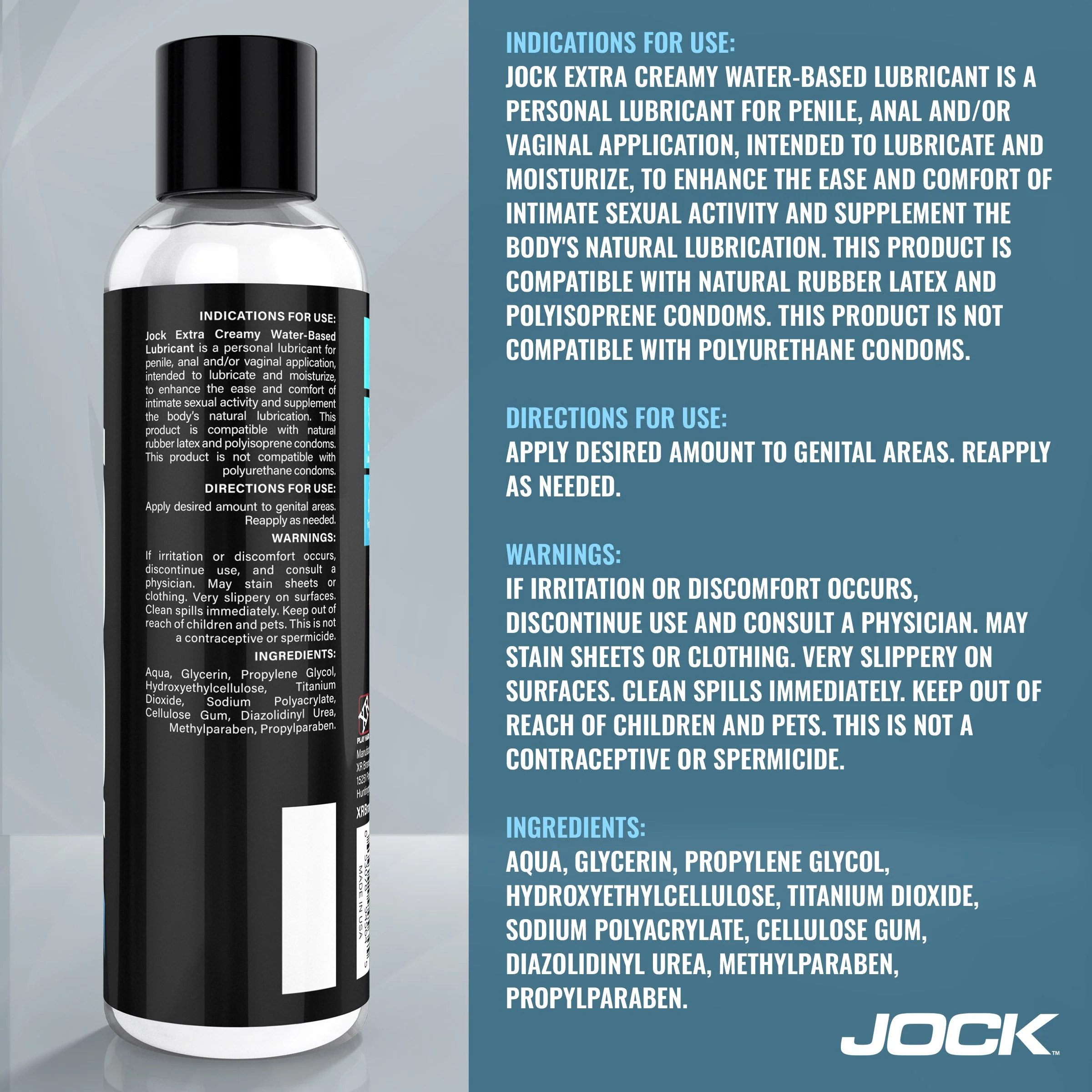 JOCK Extra Creamy Water Based Lubricant 8oz - Image 5