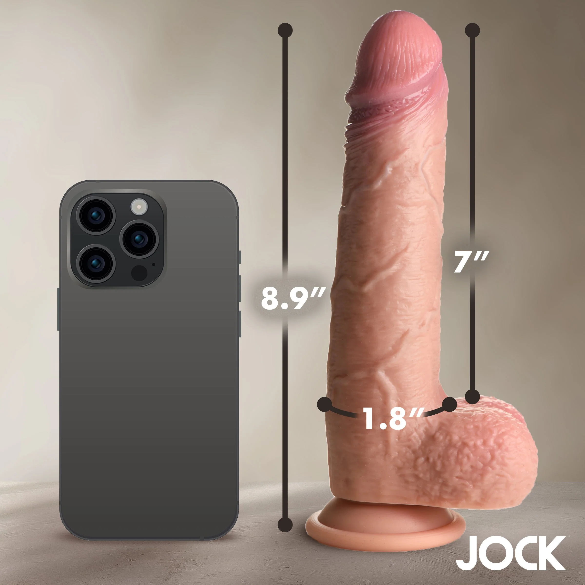 JOCK Real Skin Silicone Dildo w/ Balls - Image 5