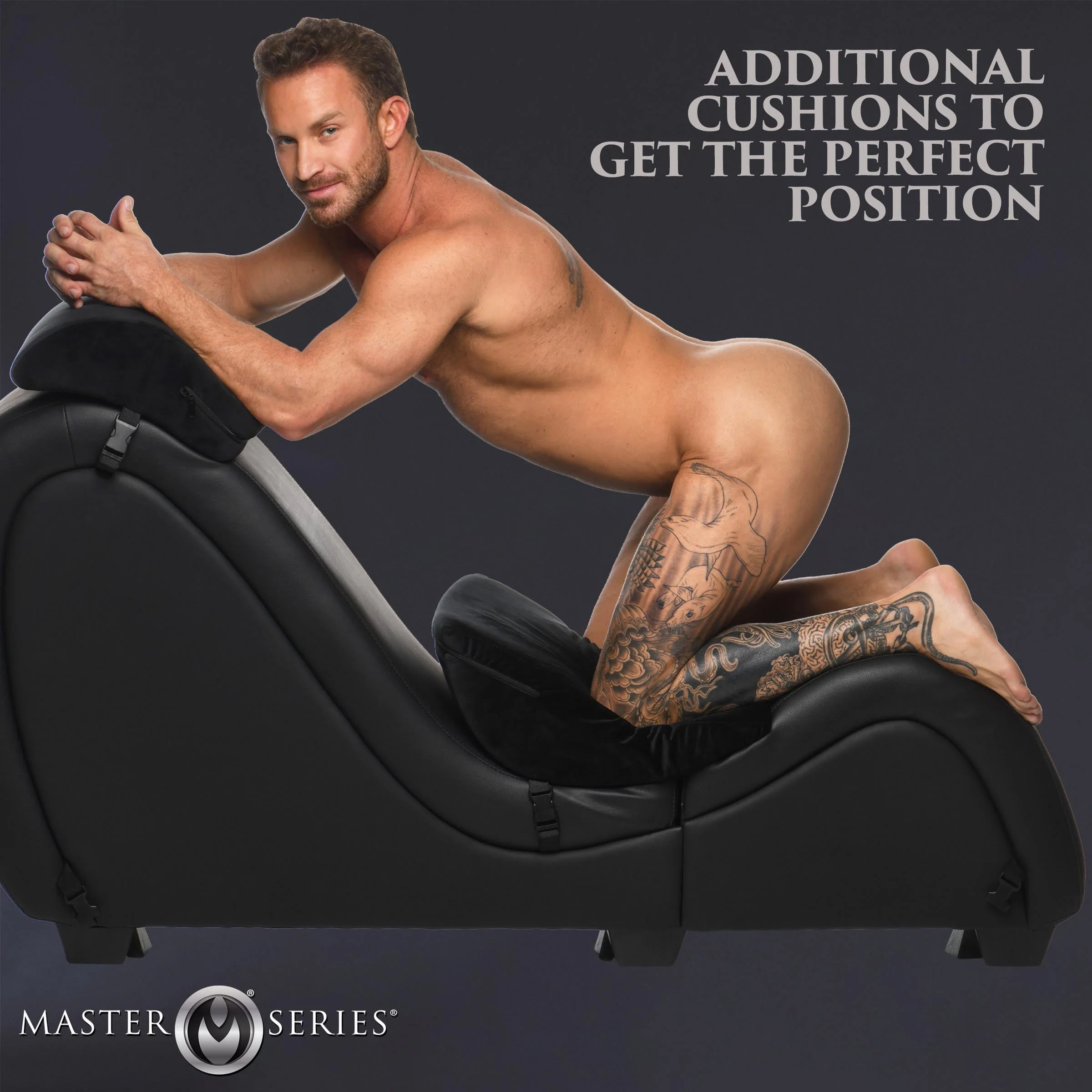 Black Detachable Kinky Couch Sex Chaise with Love Pillows - Image 2