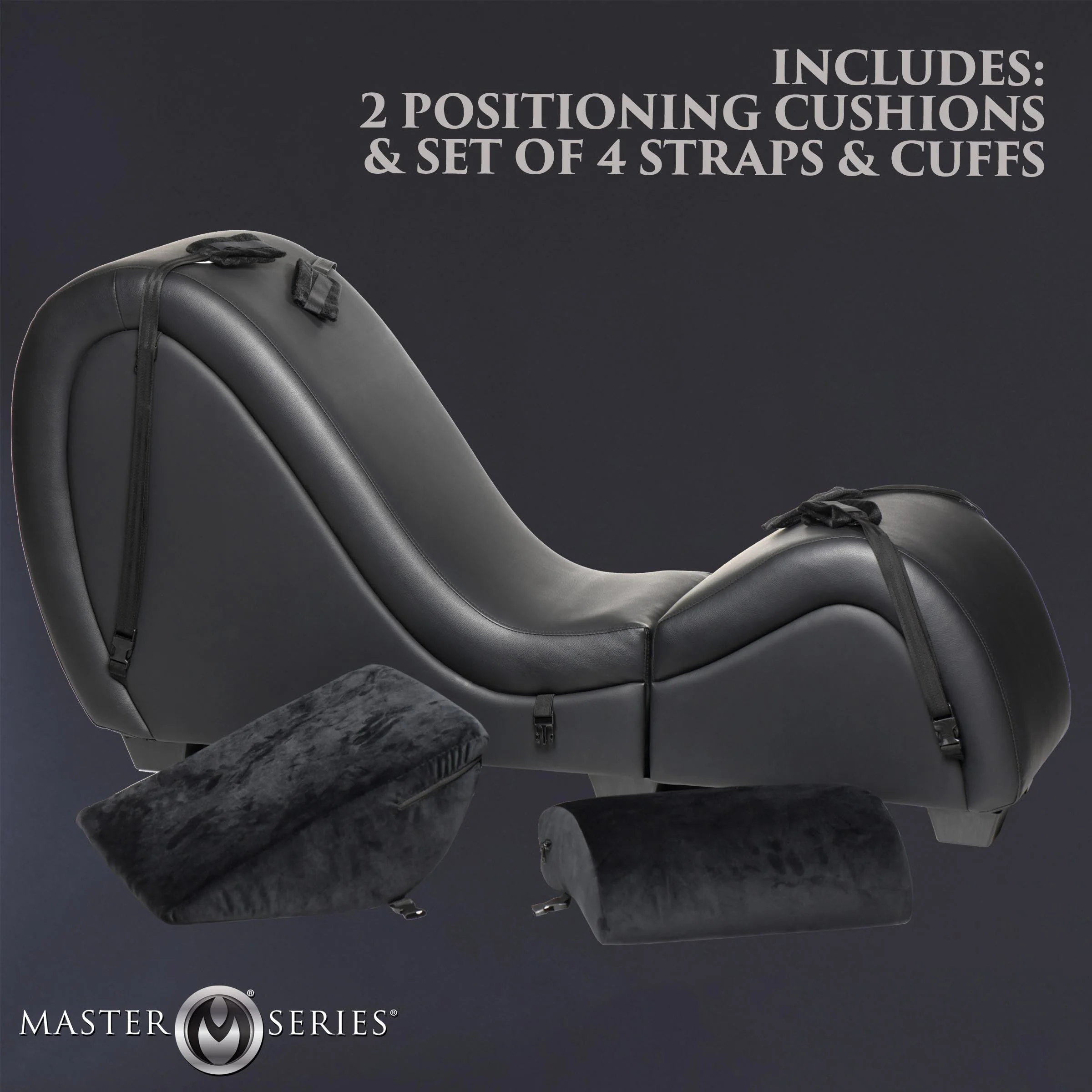 Black Detachable Kinky Couch Sex Chaise with Love Pillows - Image 4