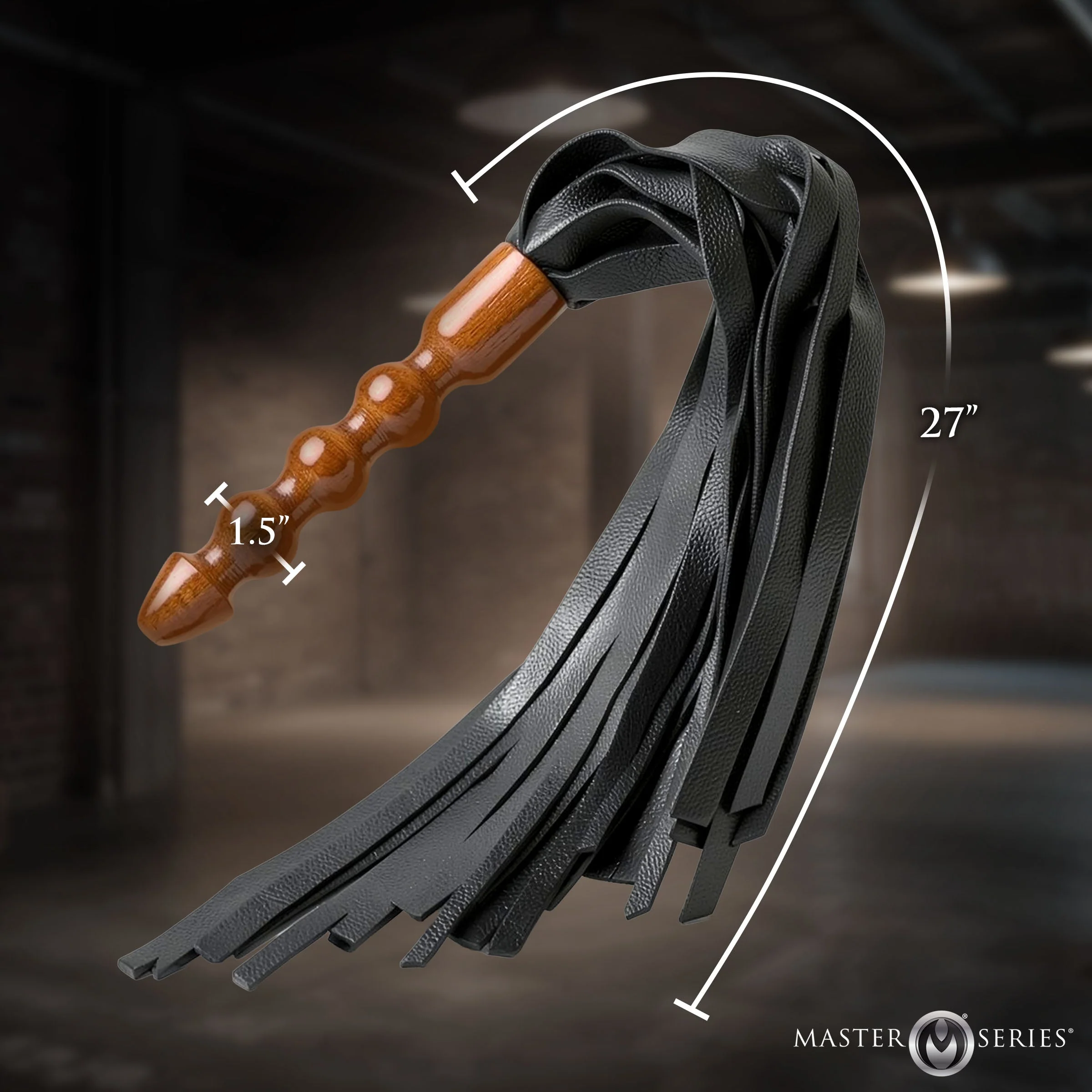 Lasher Leather Flogger with Wooden Handle - Image 2