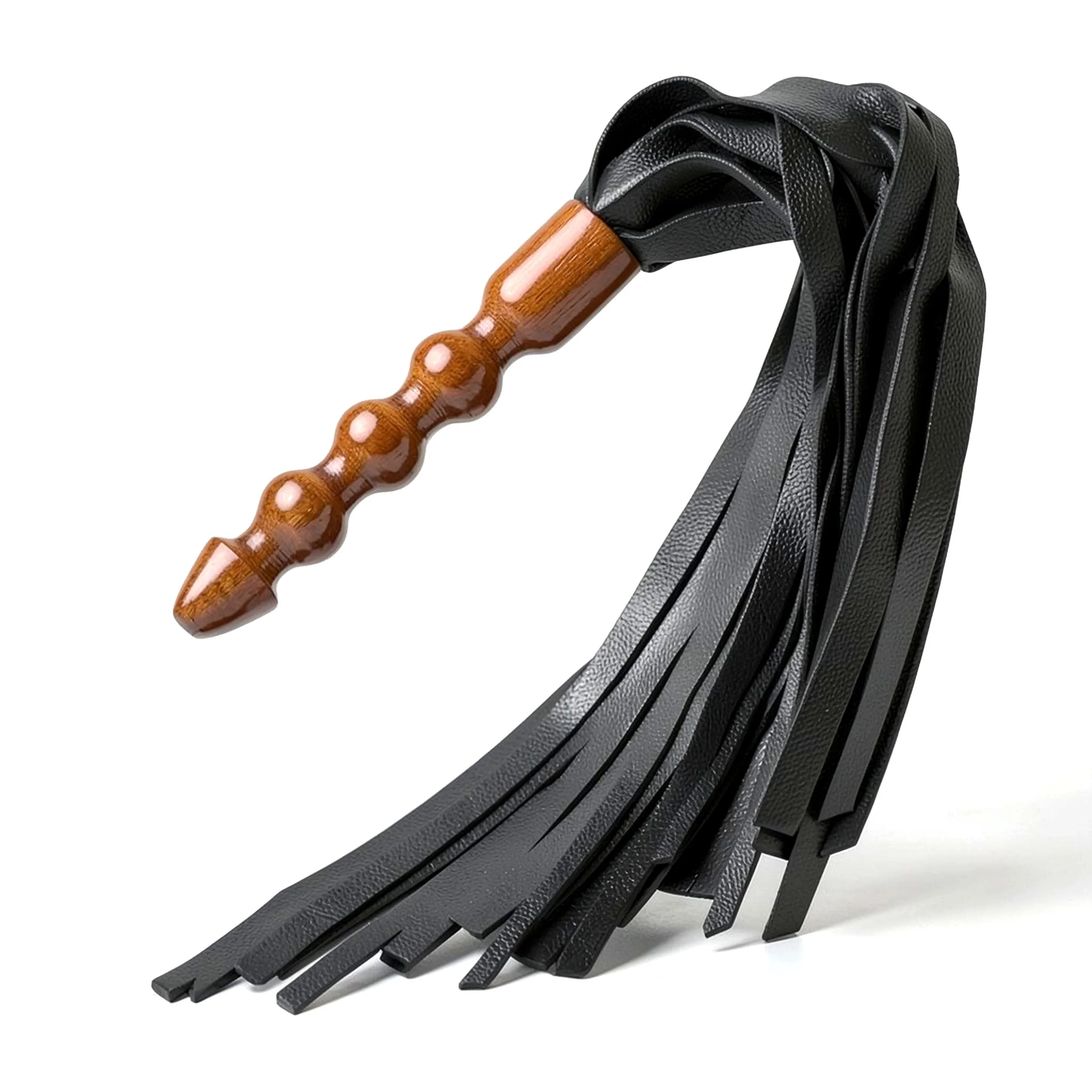Lasher Leather Flogger with Wooden Handle - Image 3