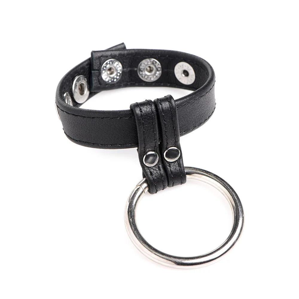 Leather and Steel Ball and Cock Ring - Image 2