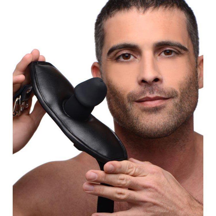 Leather Padded Silicone Penis Mouth Gag - Image 2