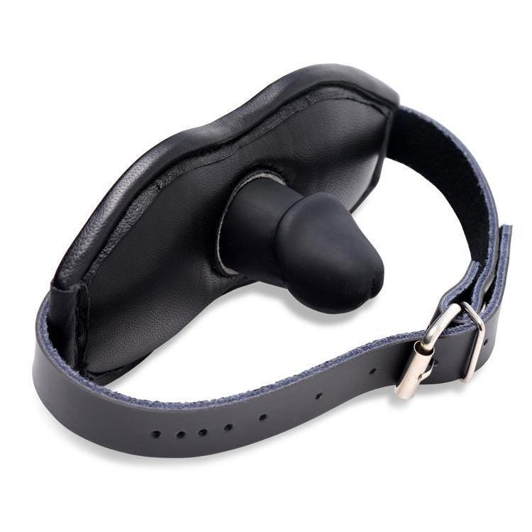 Leather Padded Silicone Penis Mouth Gag - Image 5