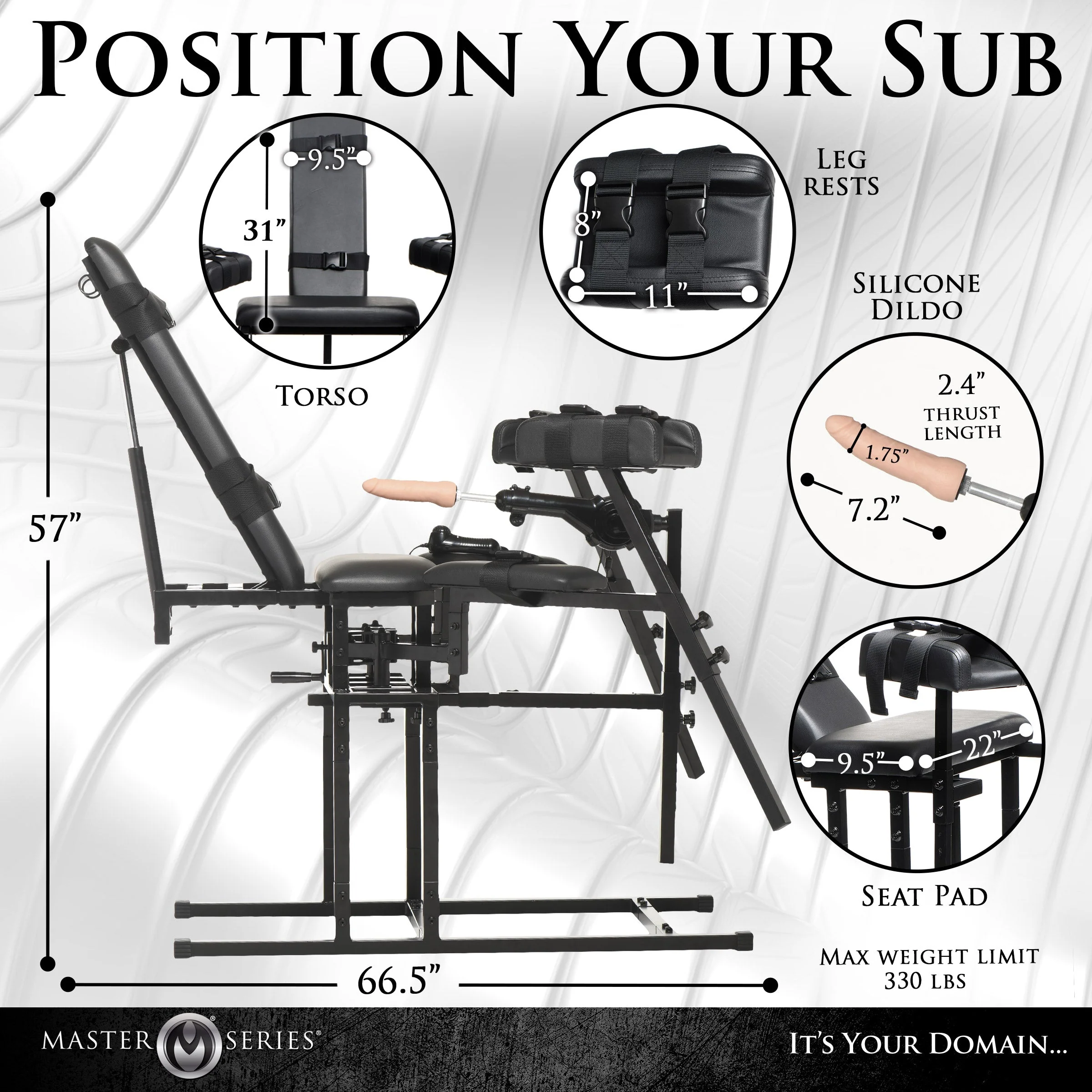 Leg Spreader Obedience Chair with Sex Machine - Image 6