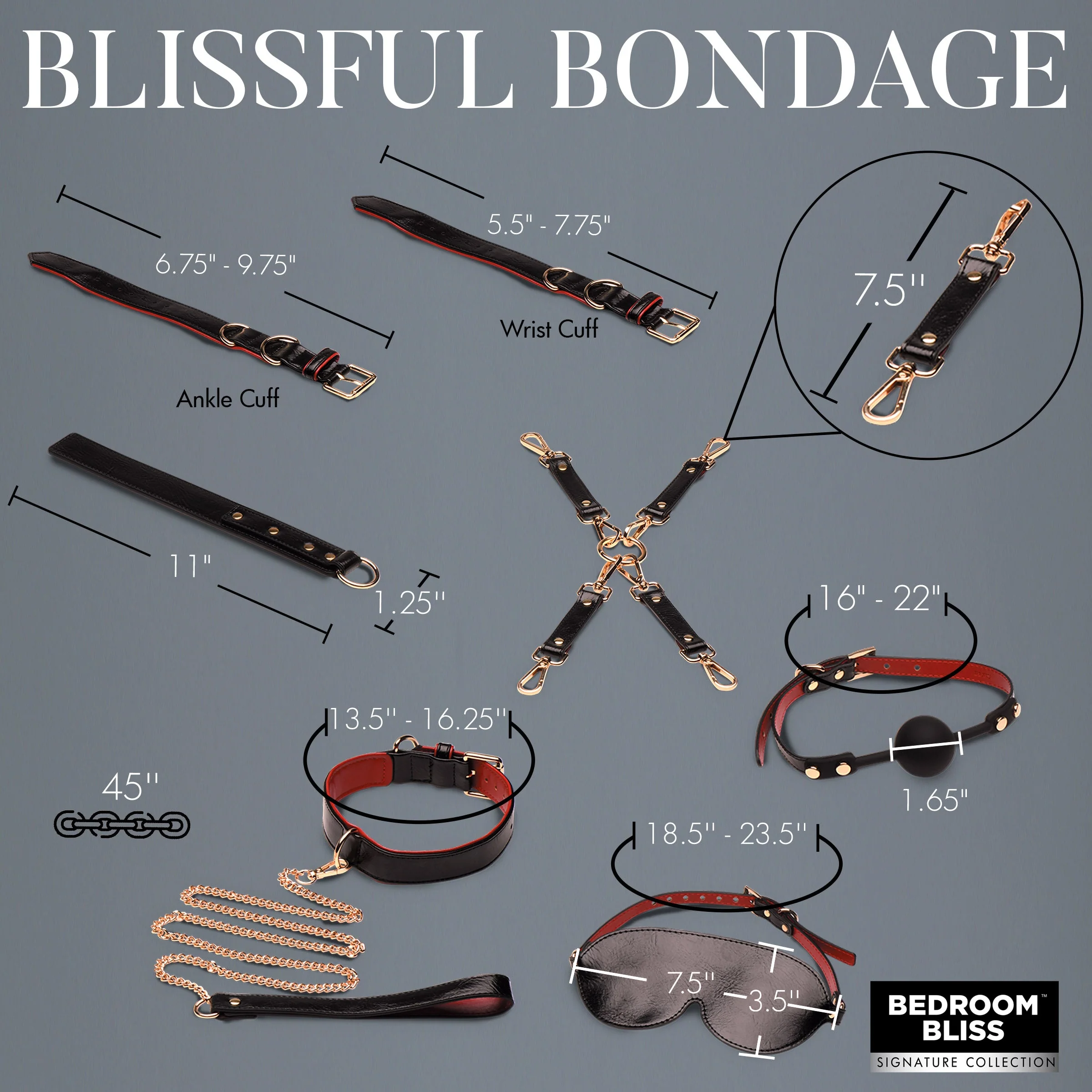 Lover's 9pc Deluxe Bondage Set - Image 4
