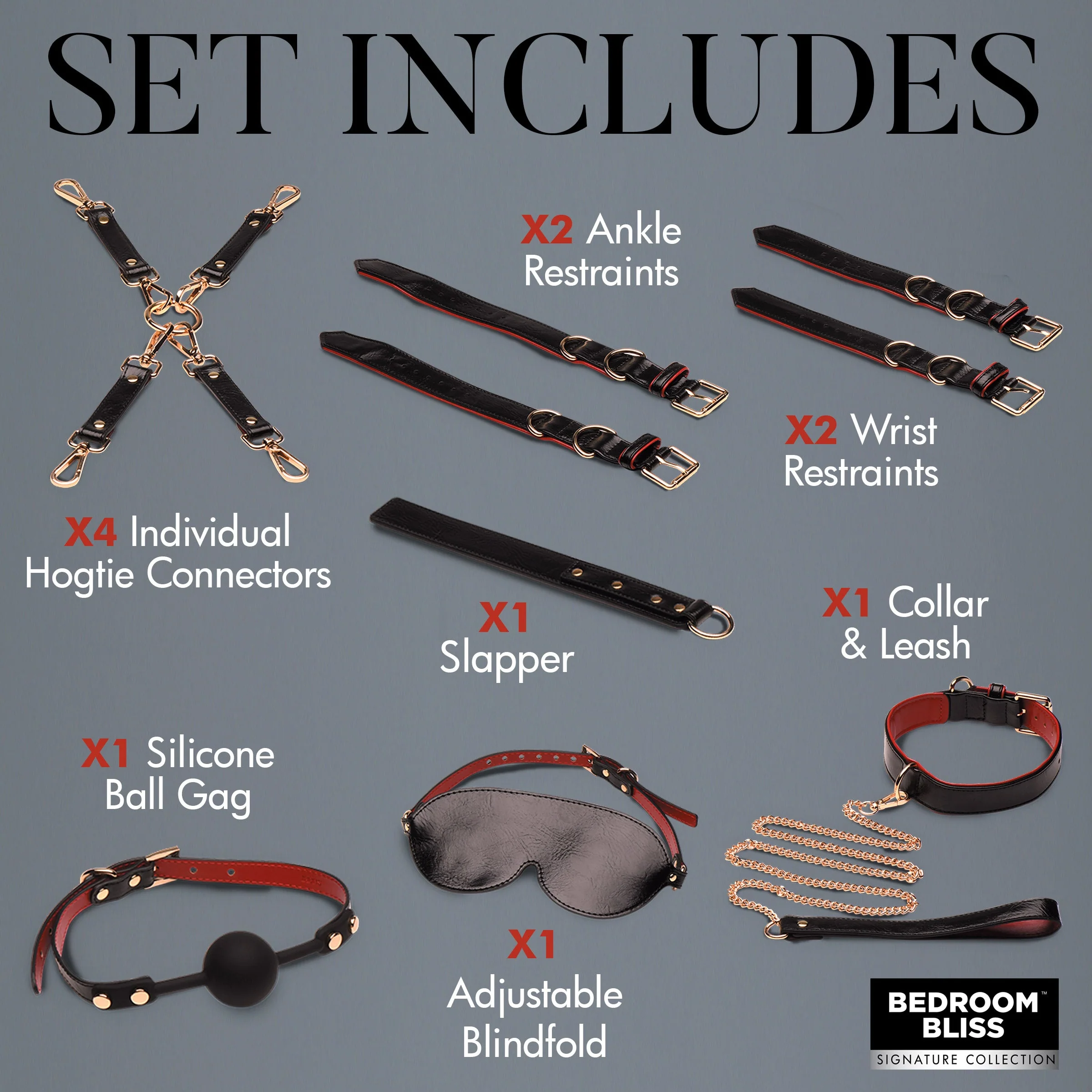 Lover's 9pc Deluxe Bondage Set - Image 7