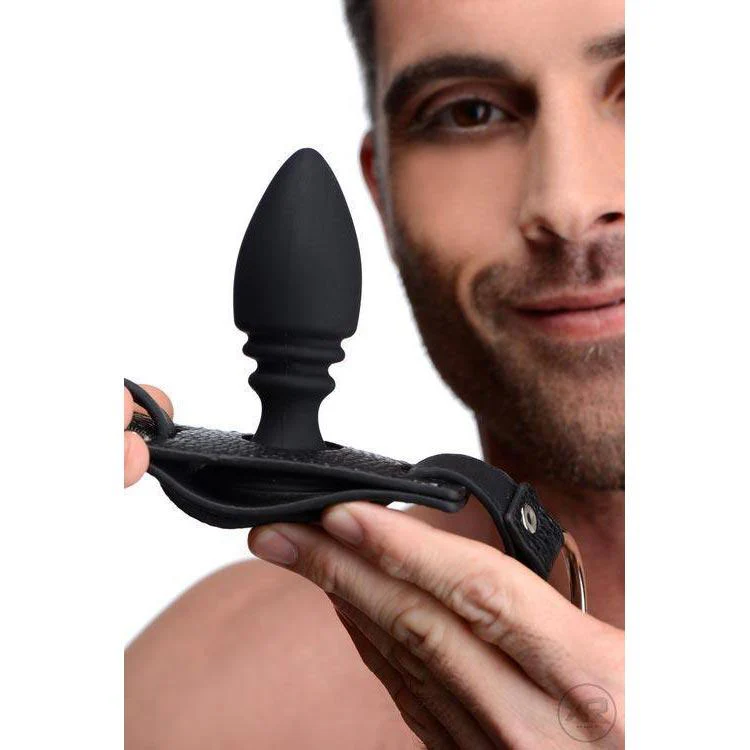 Male Cock Ring Harness with Silicone Anal Plug - Image 3