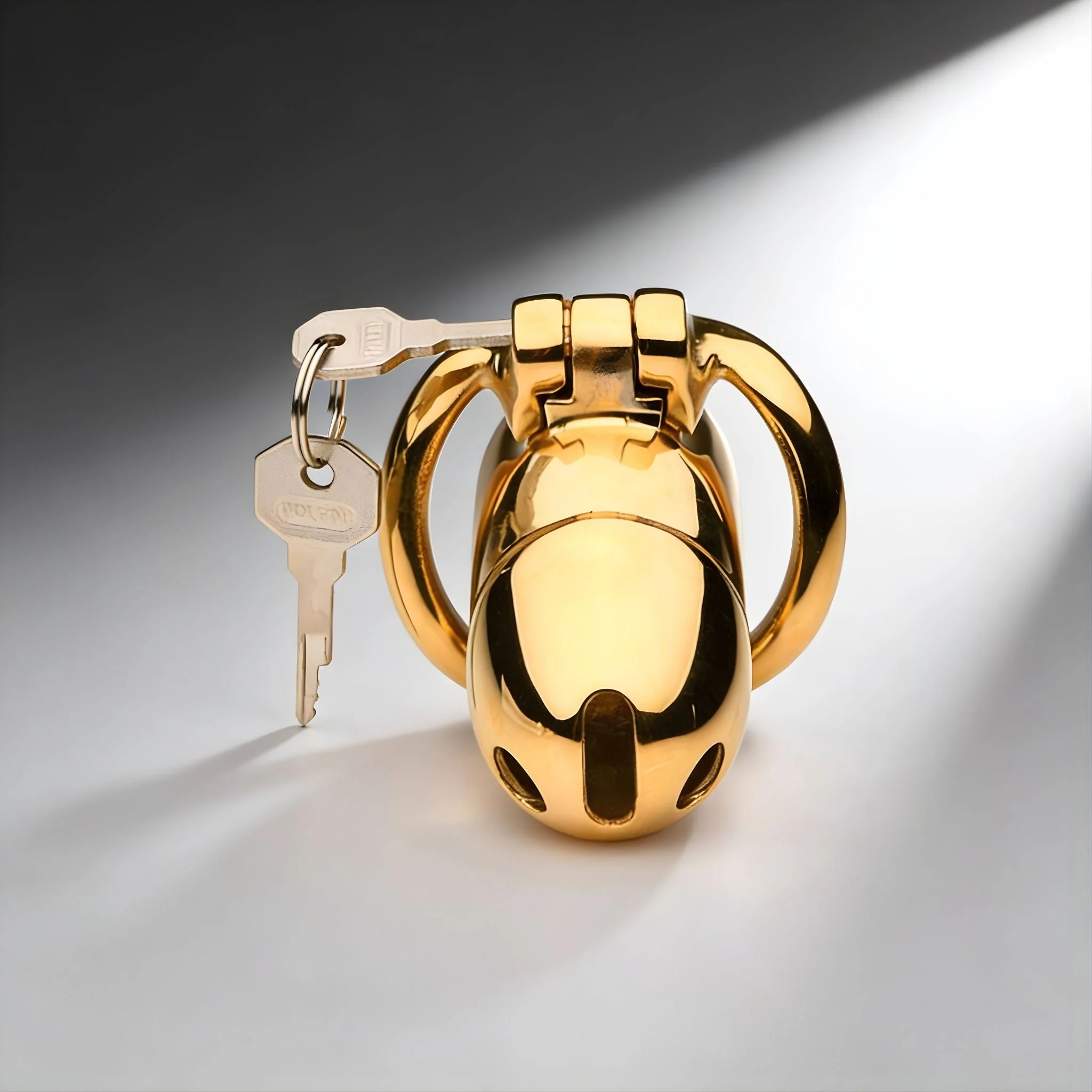 Midas 18K Gold-Plated Locking Chastity Cage - Image 3