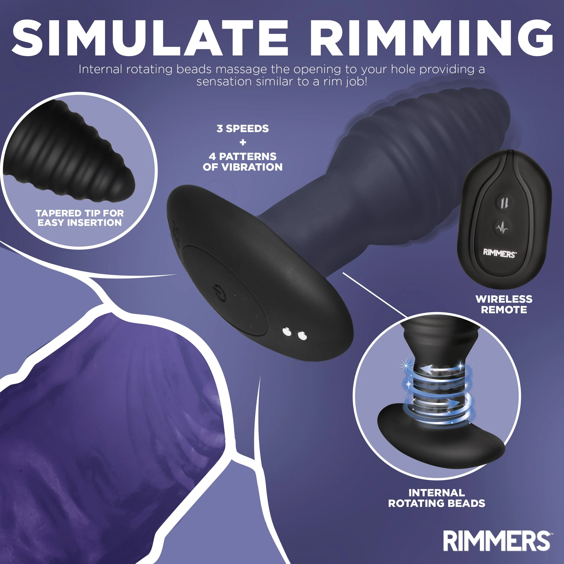 Model-E Vibrating Rimming Plug w/ Remote Control - Image 3