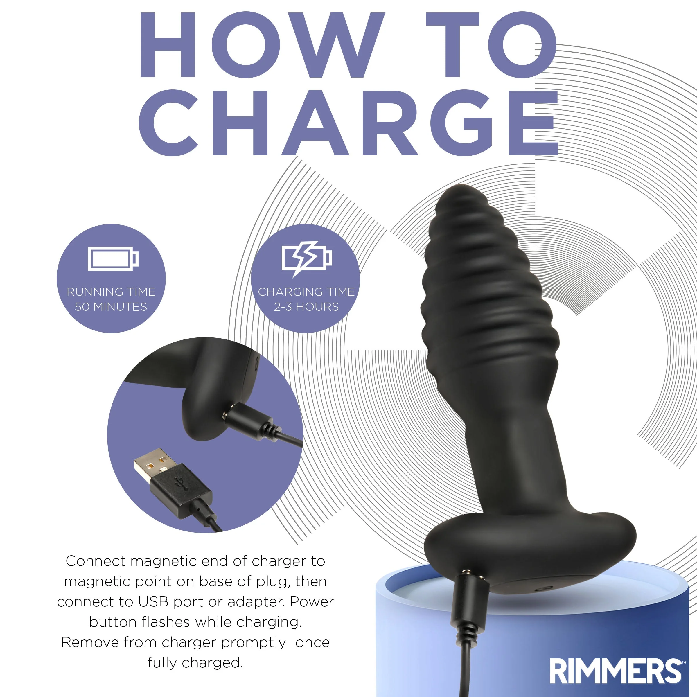 Model-E Vibrating Rimming Plug w/ Remote Control - Image 5