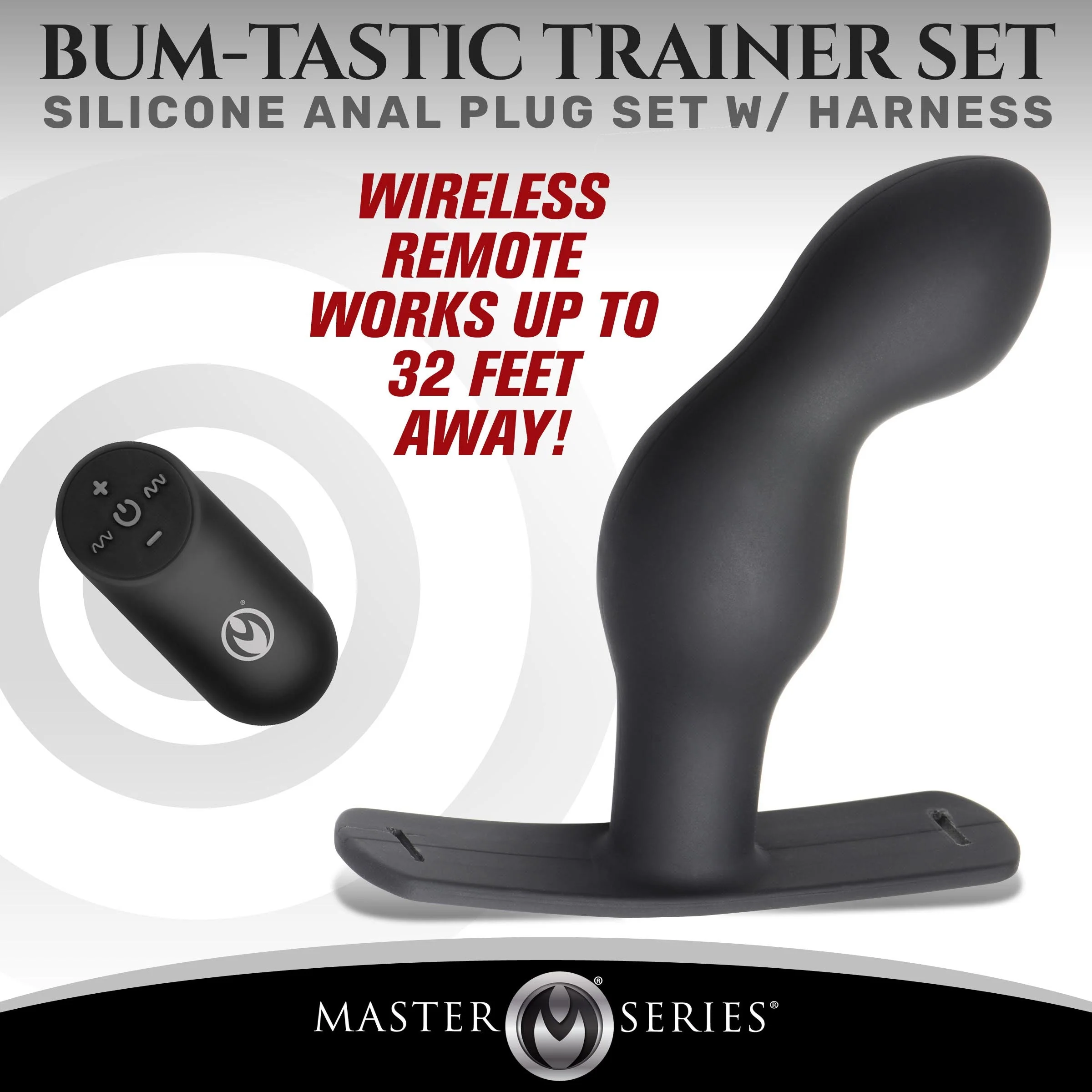 P-Spot Plugger 28X Silicone Prostate Plug with Comfort Harness and Remote Control - Image 2
