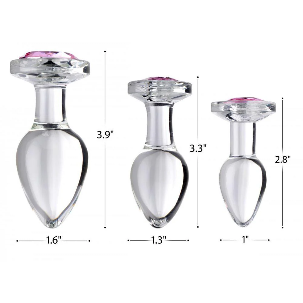 Pink Gem Glass Anal Plug - Image 2